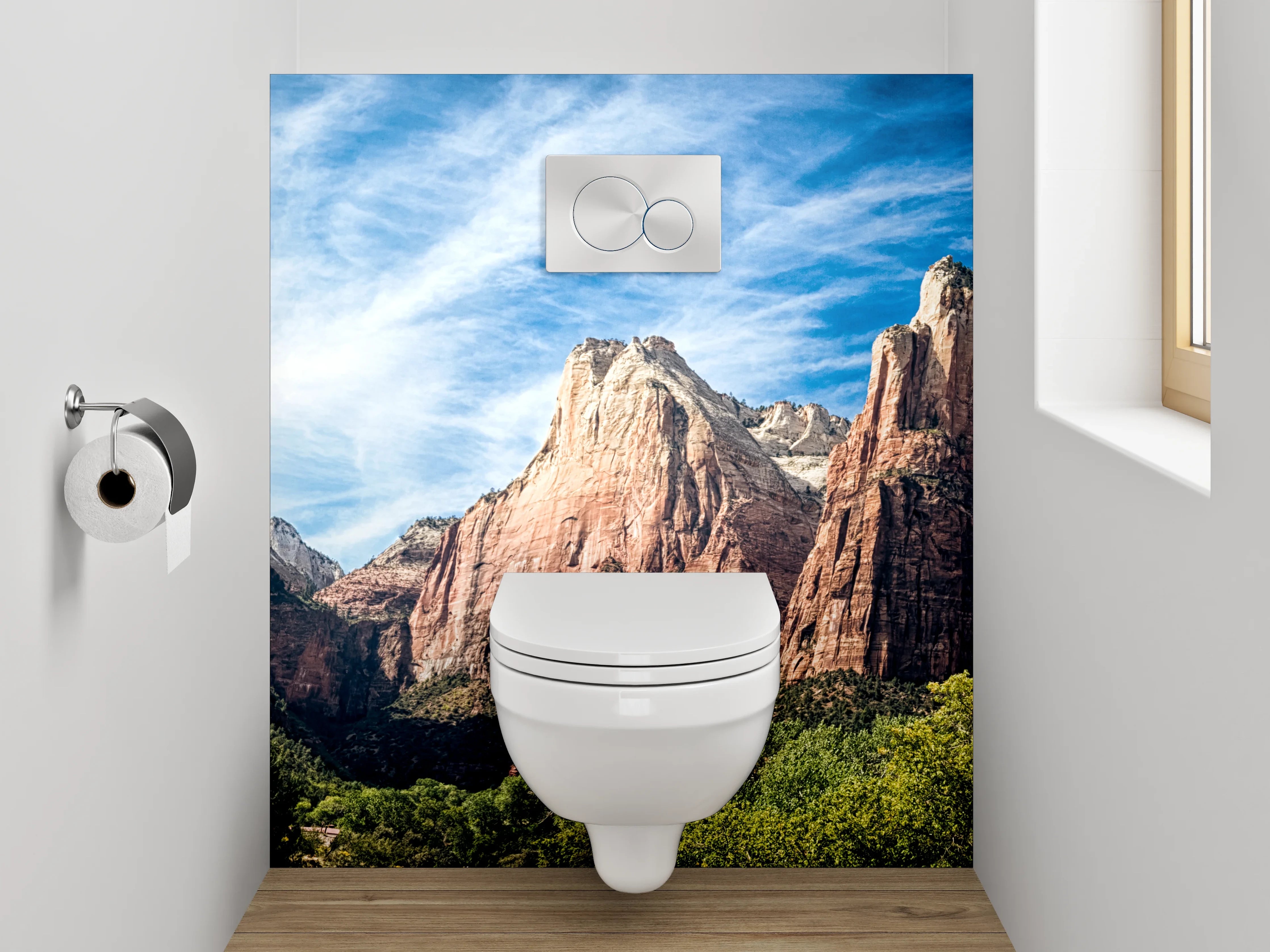 WC-Rückwand - Majestätische Berglandschaft Panorama