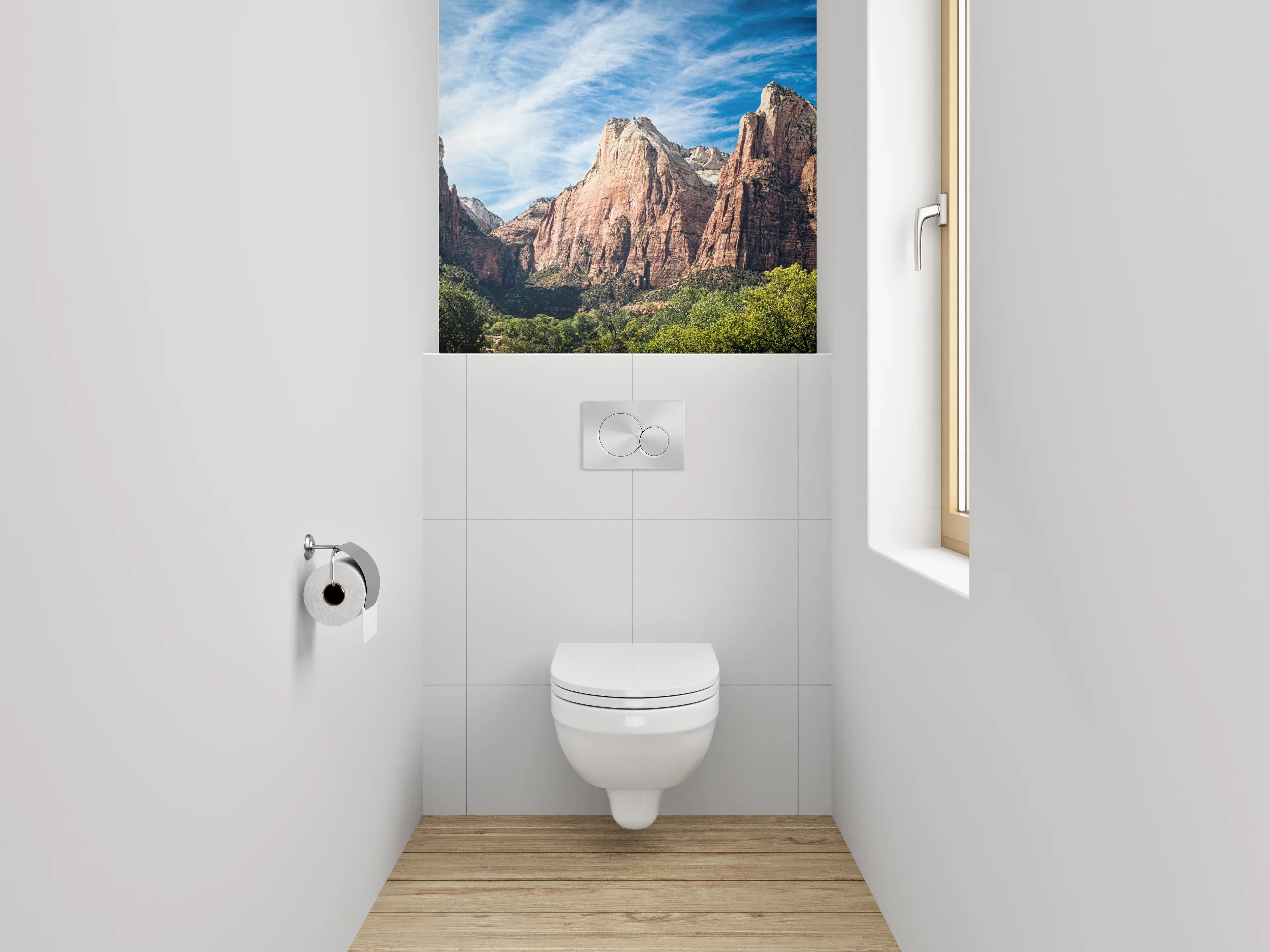 WC-Rückwand - Majestätische Berglandschaft Panorama