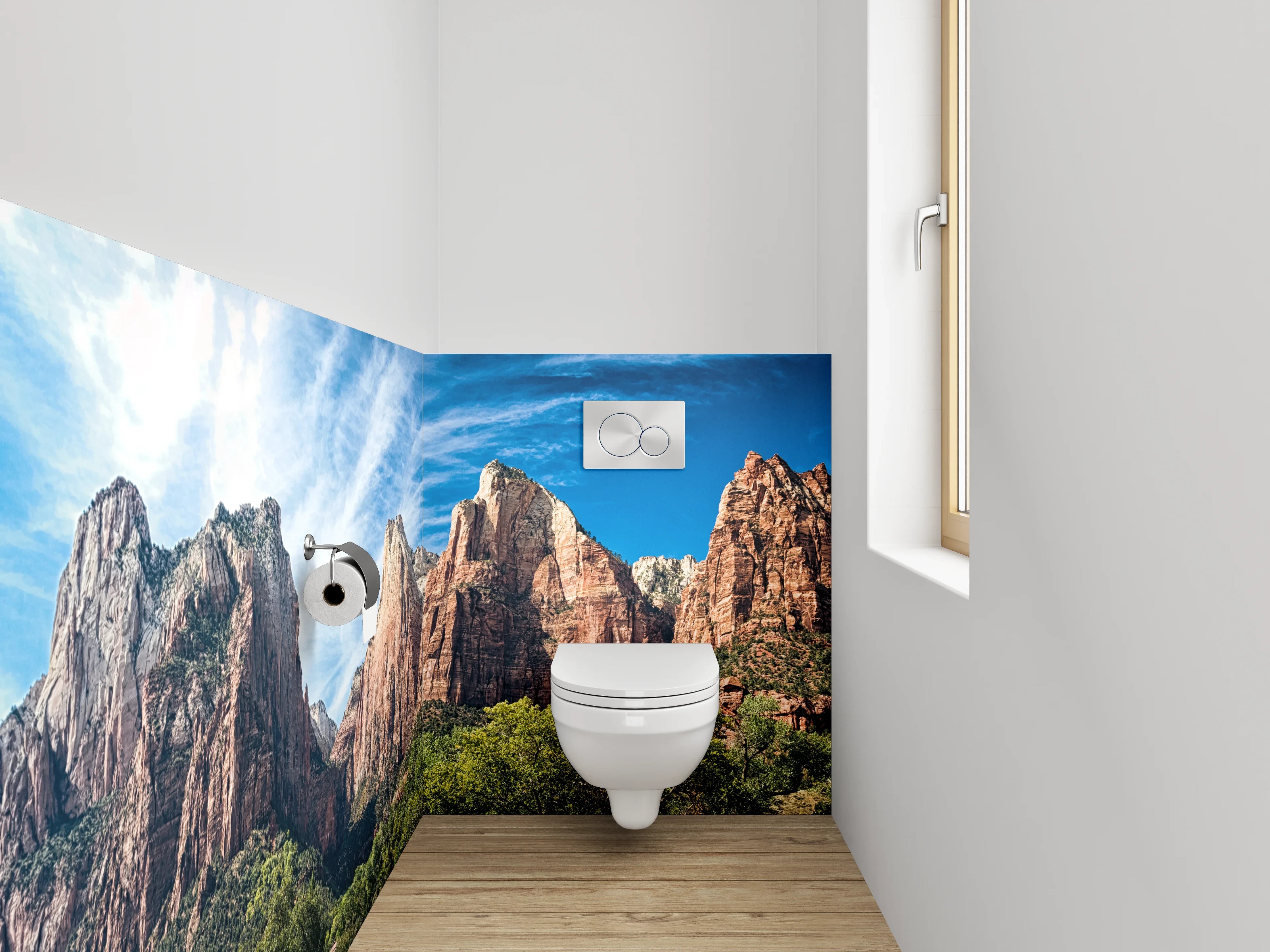 WC-Rückwand - Majestätische Berglandschaft Panorama