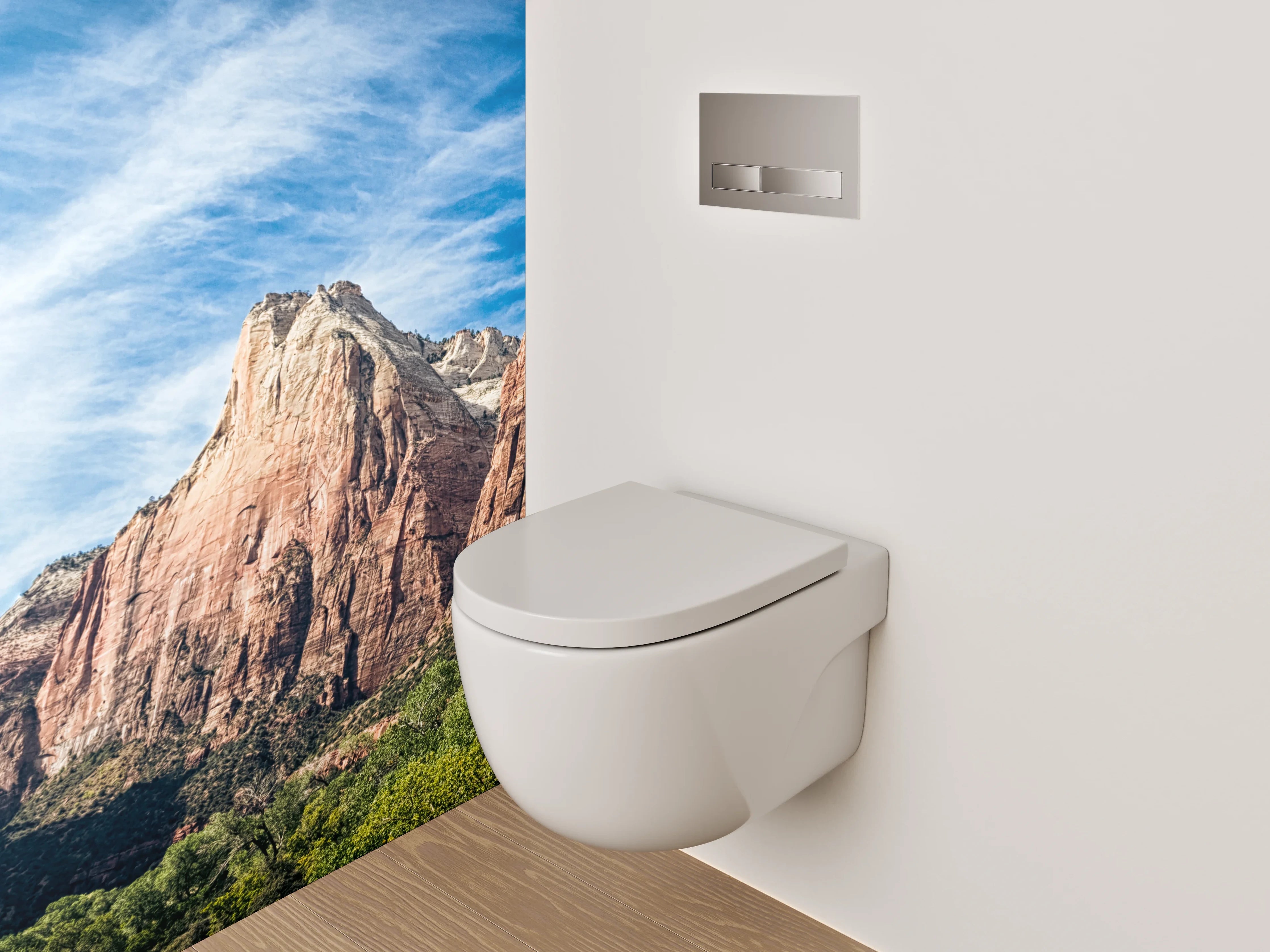 WC-Rückwand - Majestätische Berglandschaft Panorama