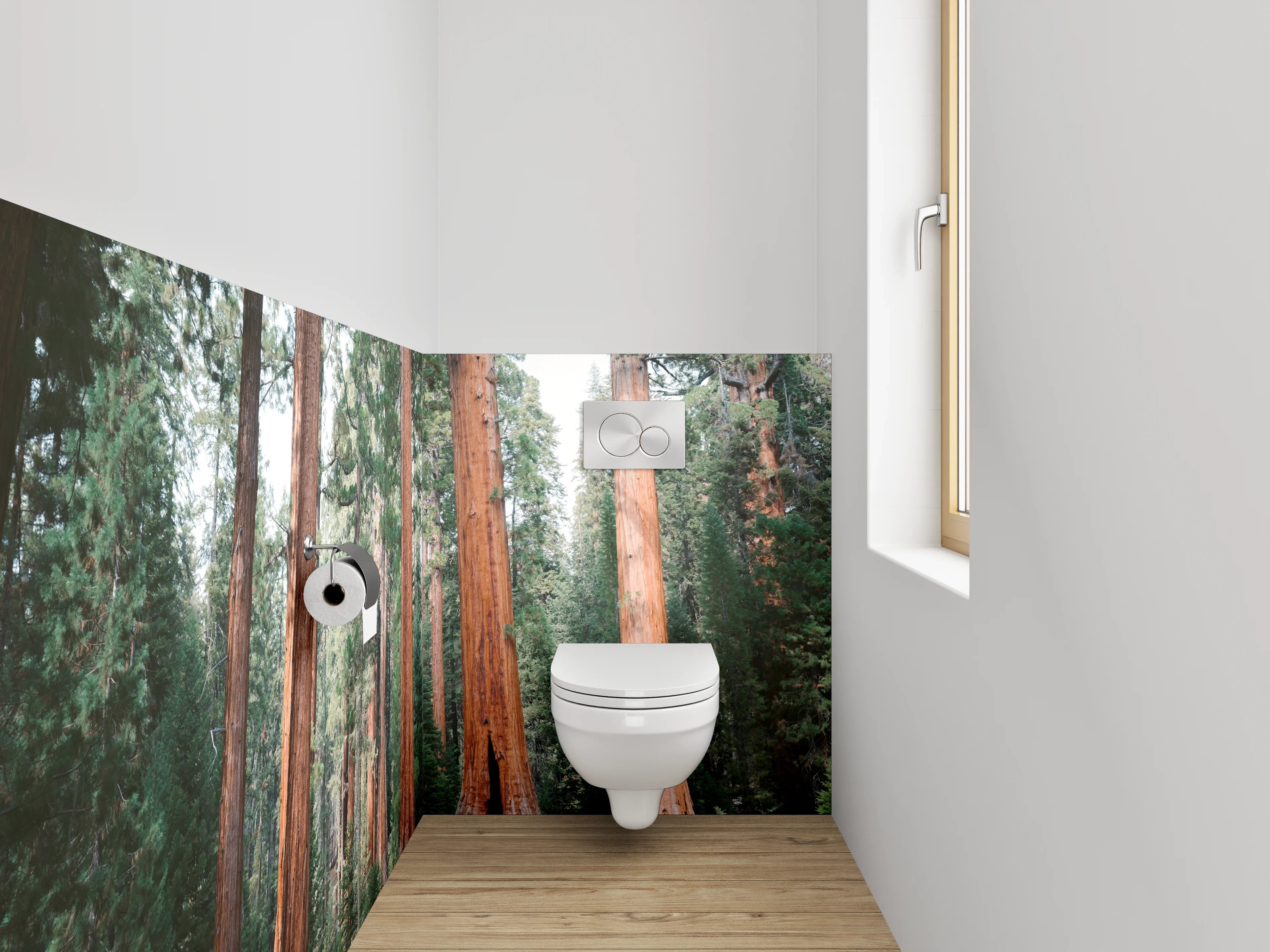WC-Rückwand - Majestätische Mammutbäume im Sonnenlicht