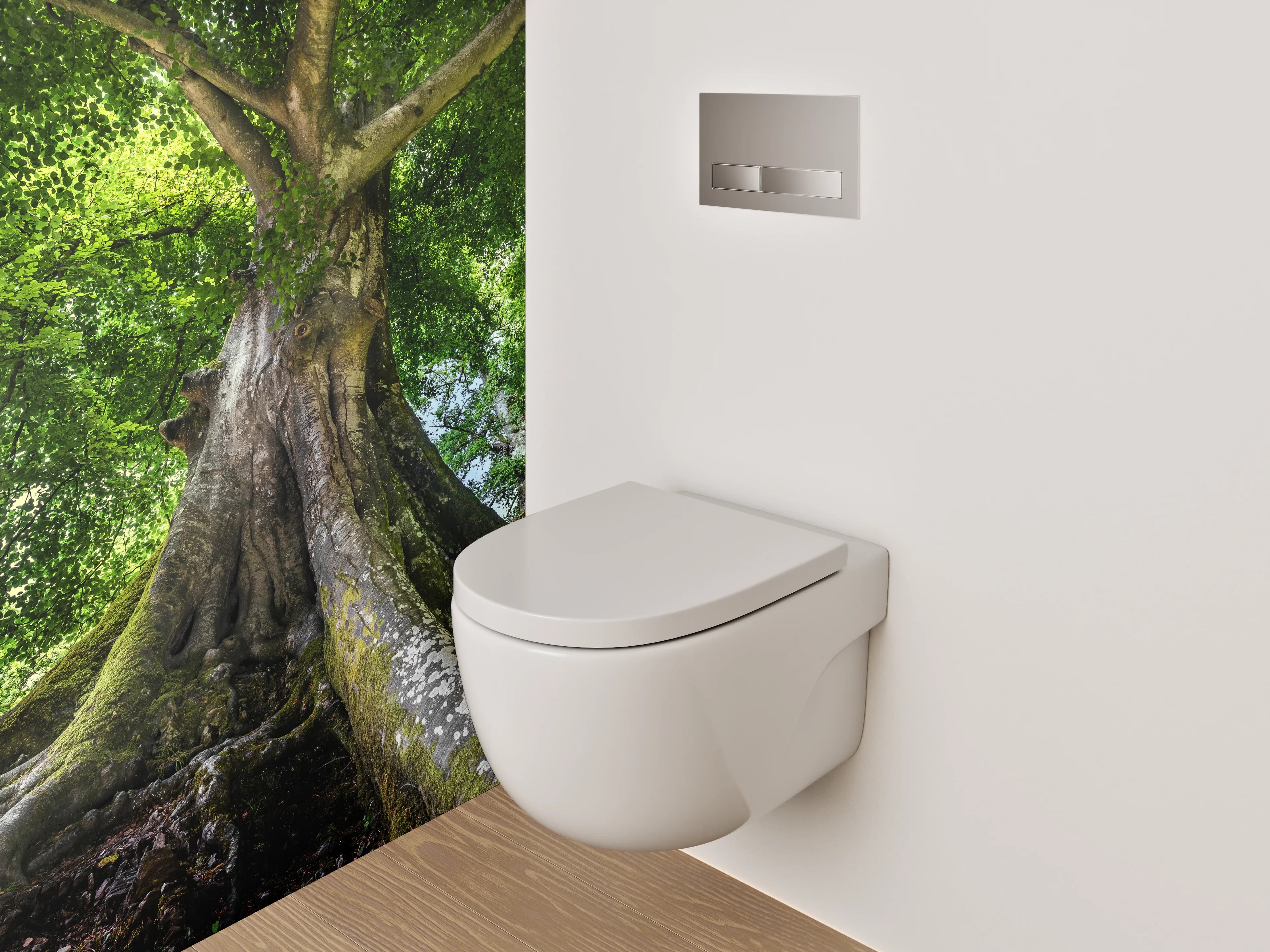 WC-Rückwand - Majestätischer Baum mit Wurzeln