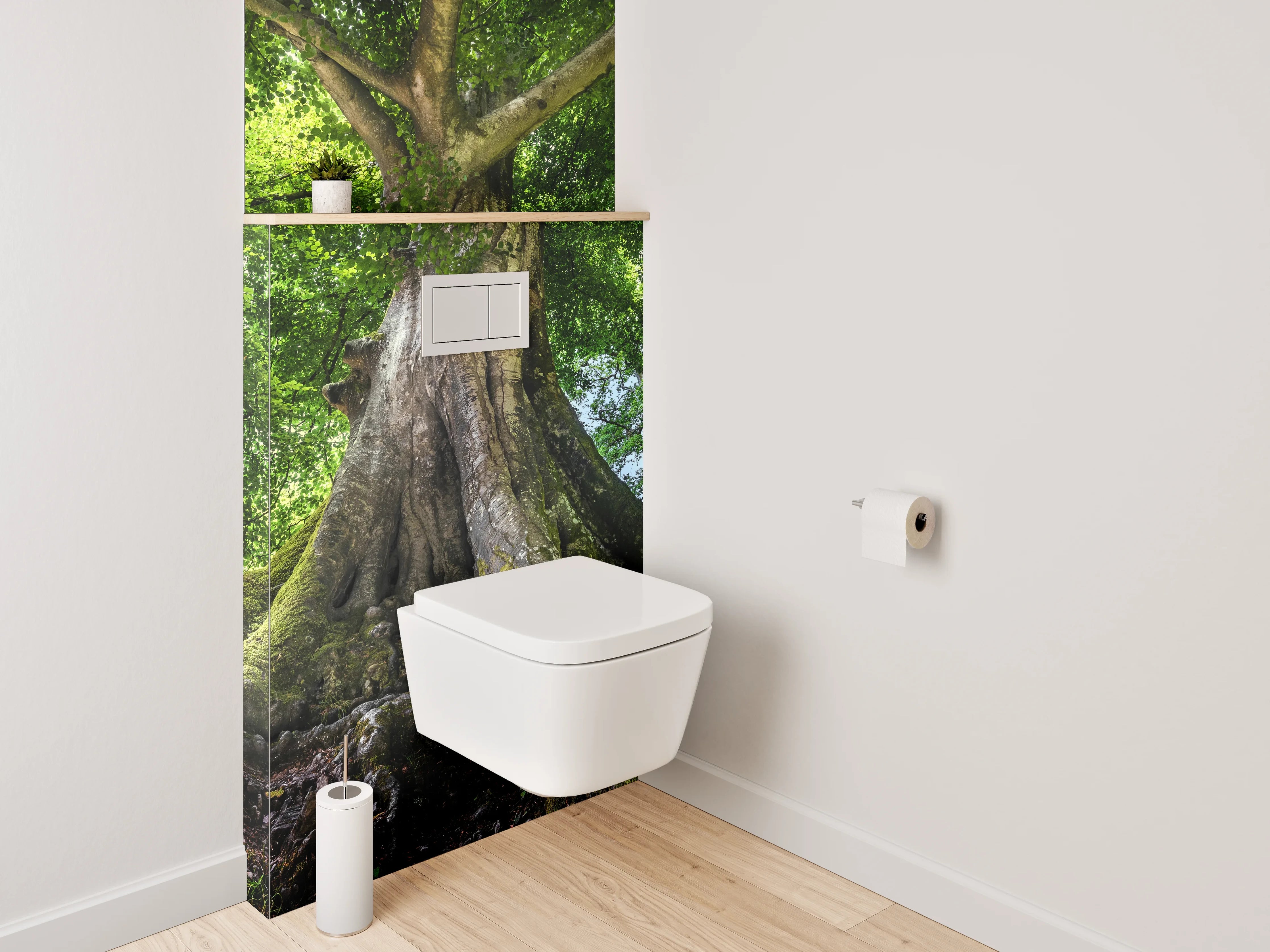 WC-Rückwand - Majestätischer Baum mit Wurzeln