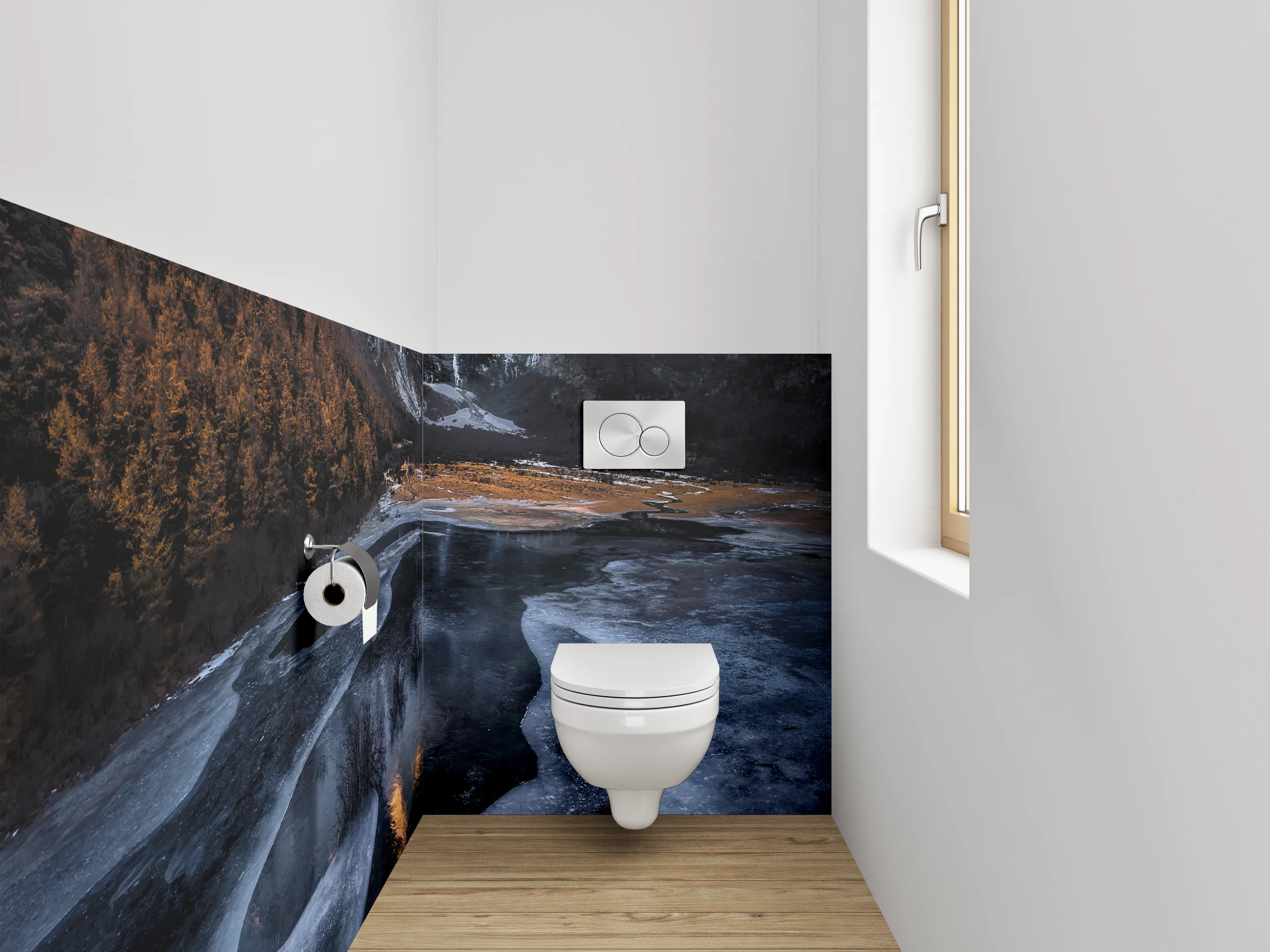 WC-Rückwand - Majestätischer Berg im Sonnenaufgang