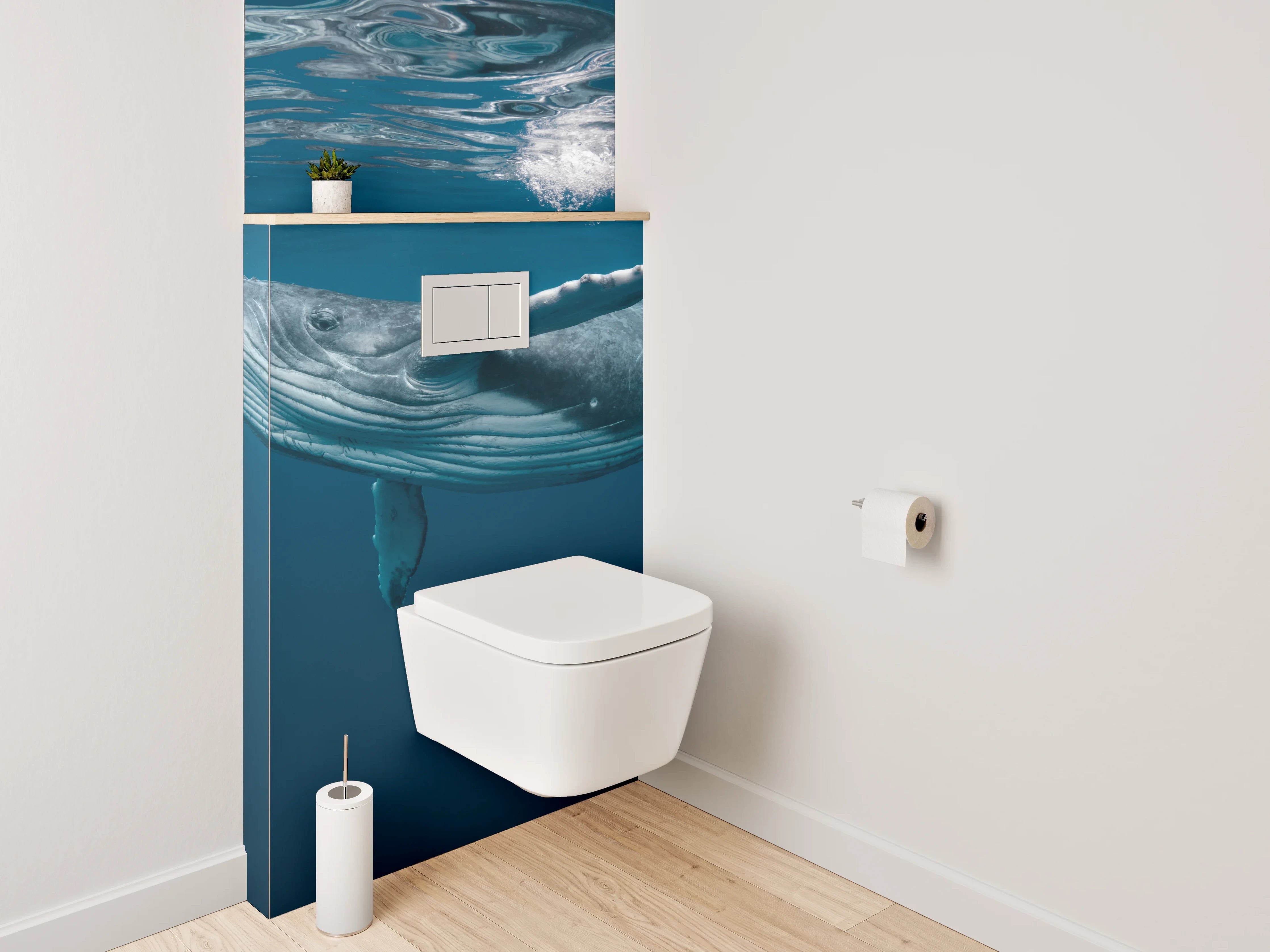 WC-Rückwand - Majestätischer Wal unter Wasser