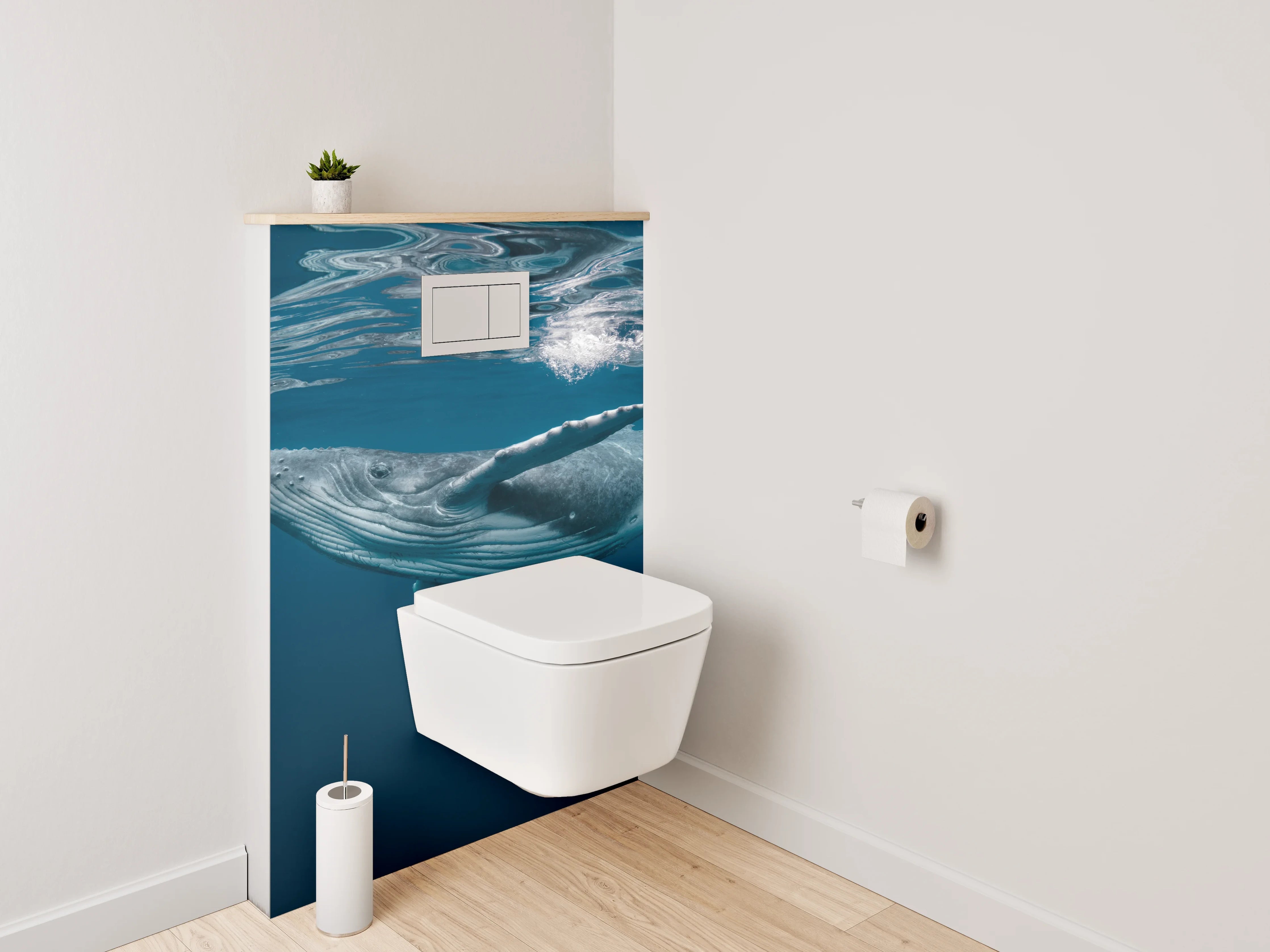 WC-Rückwand - Majestätischer Wal unter Wasser