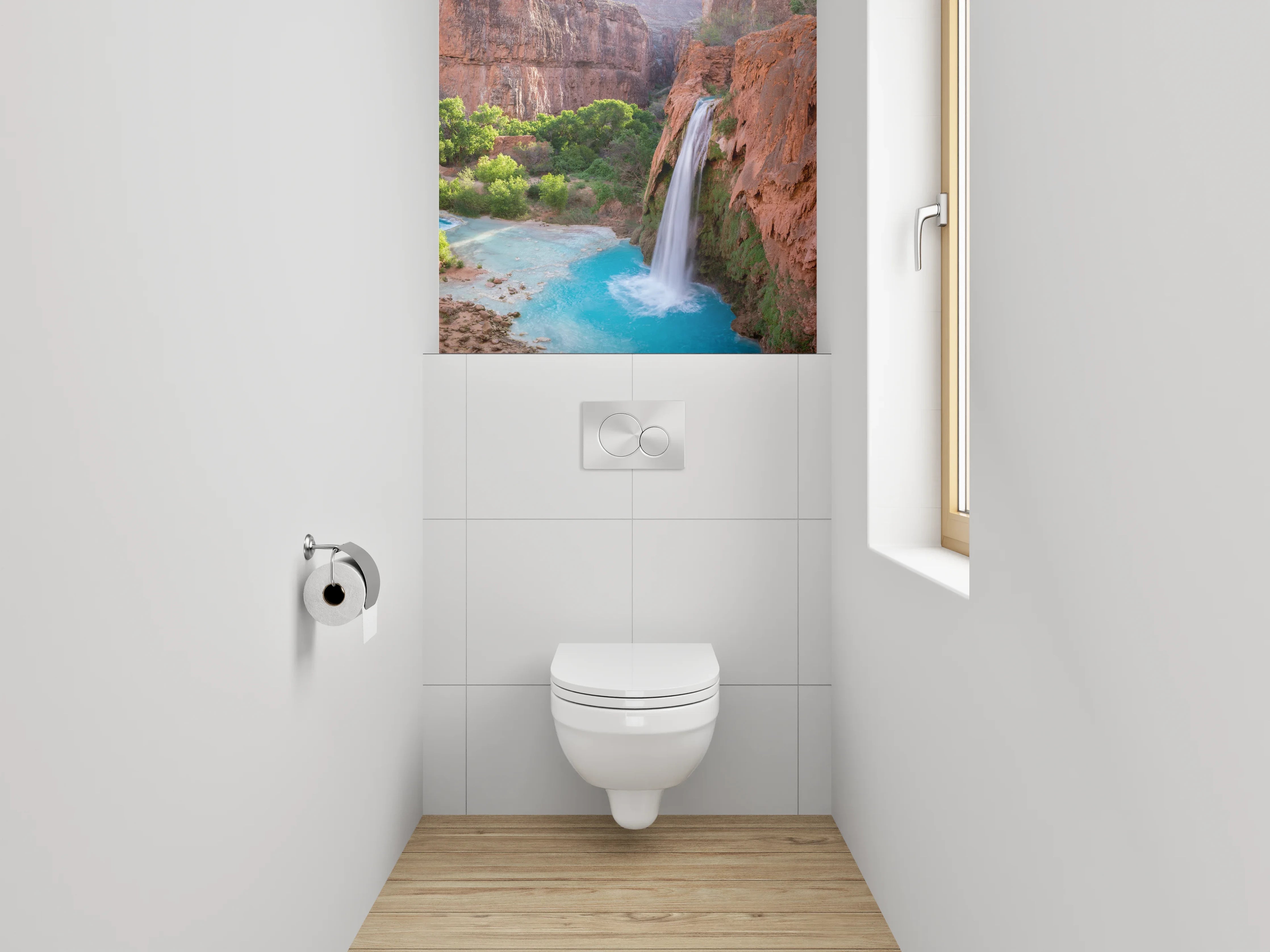 WC-Rückwand - Majestätischer Wasserfall Canyon Natur