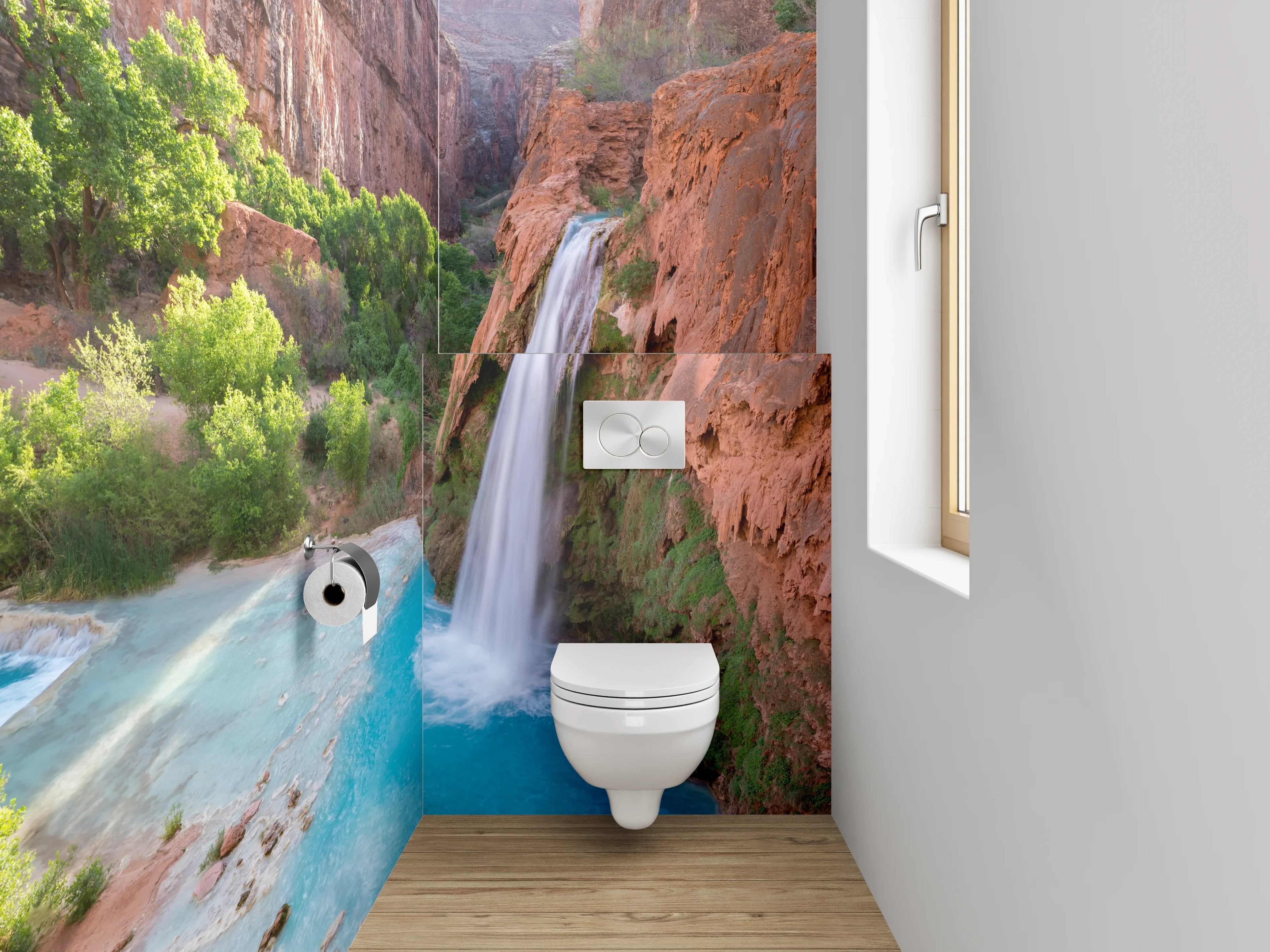 WC-Rückwand - Majestätischer Wasserfall Canyon Natur