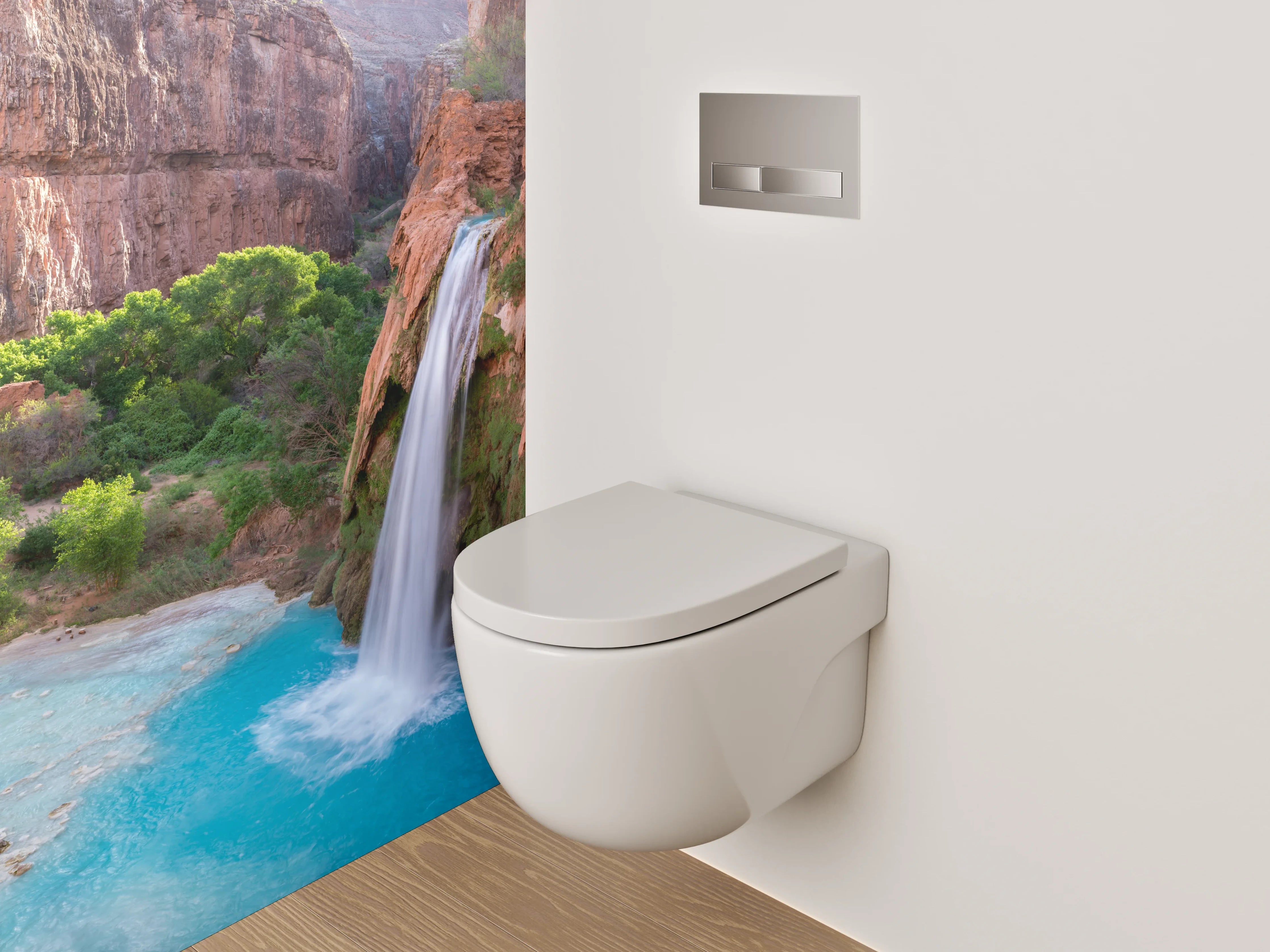 WC-Rückwand - Majestätischer Wasserfall Canyon Natur