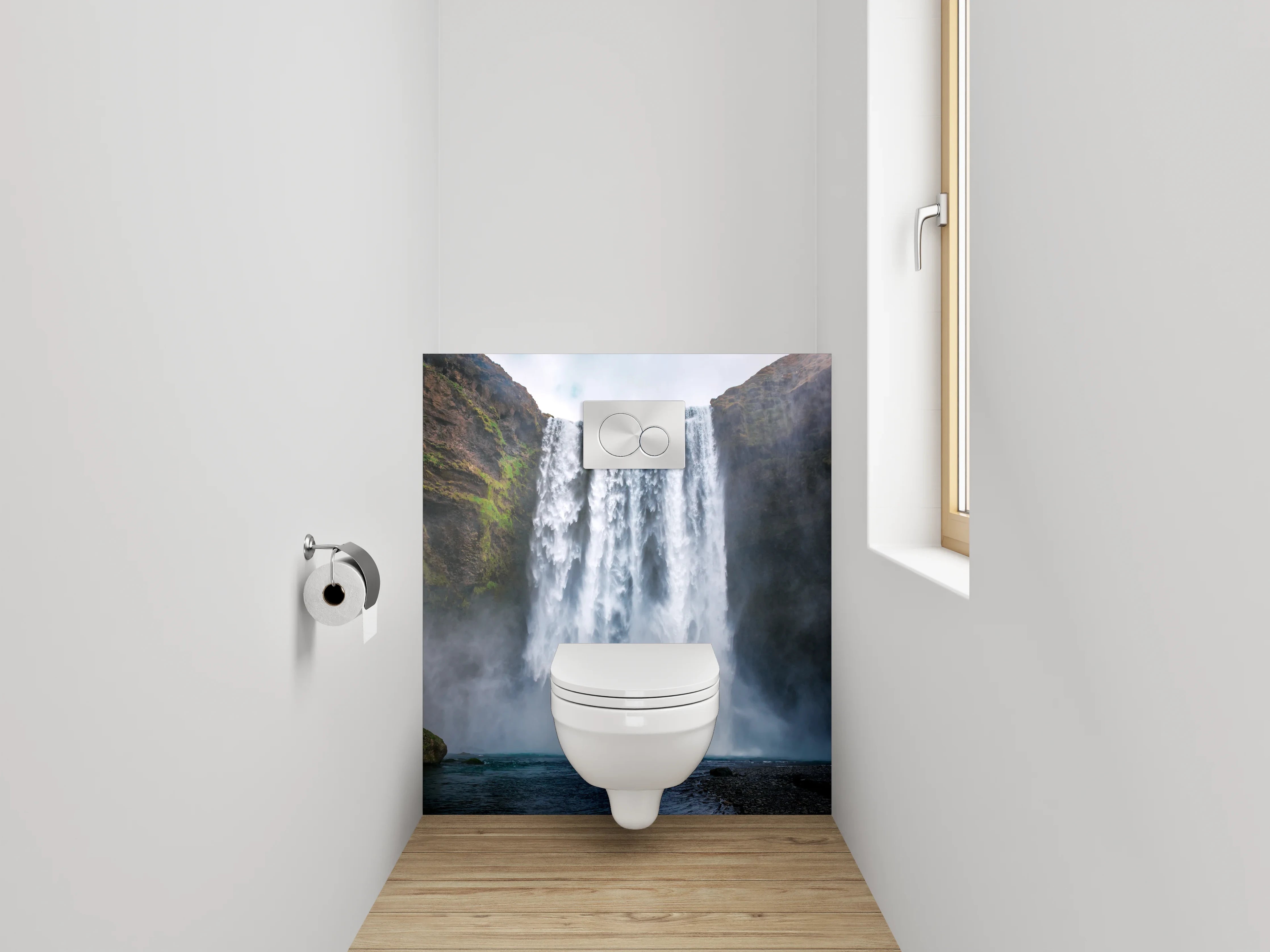 WC-Rückwand - Majestätischer Wasserfall Island