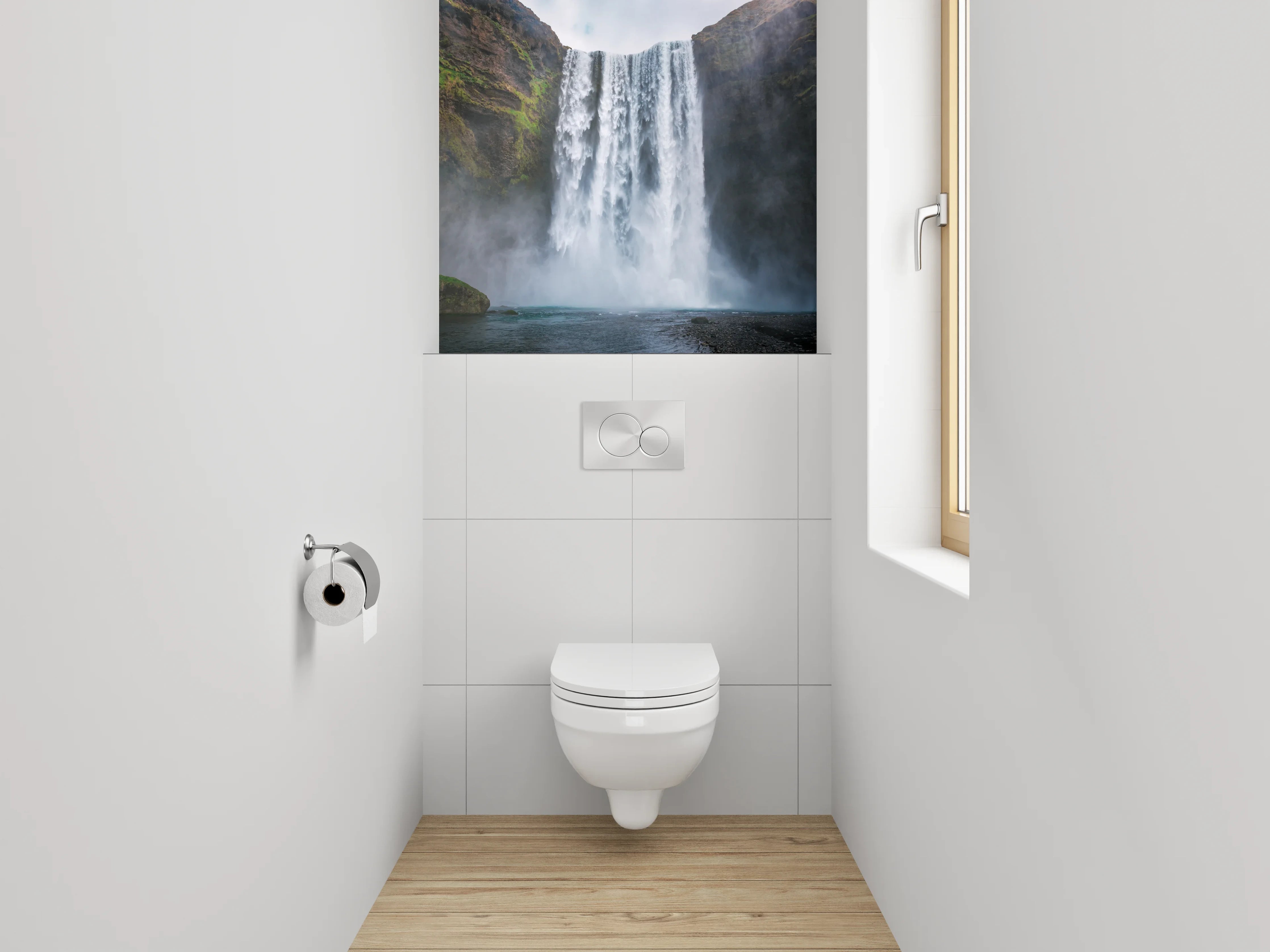 WC-Rückwand - Majestätischer Wasserfall Island