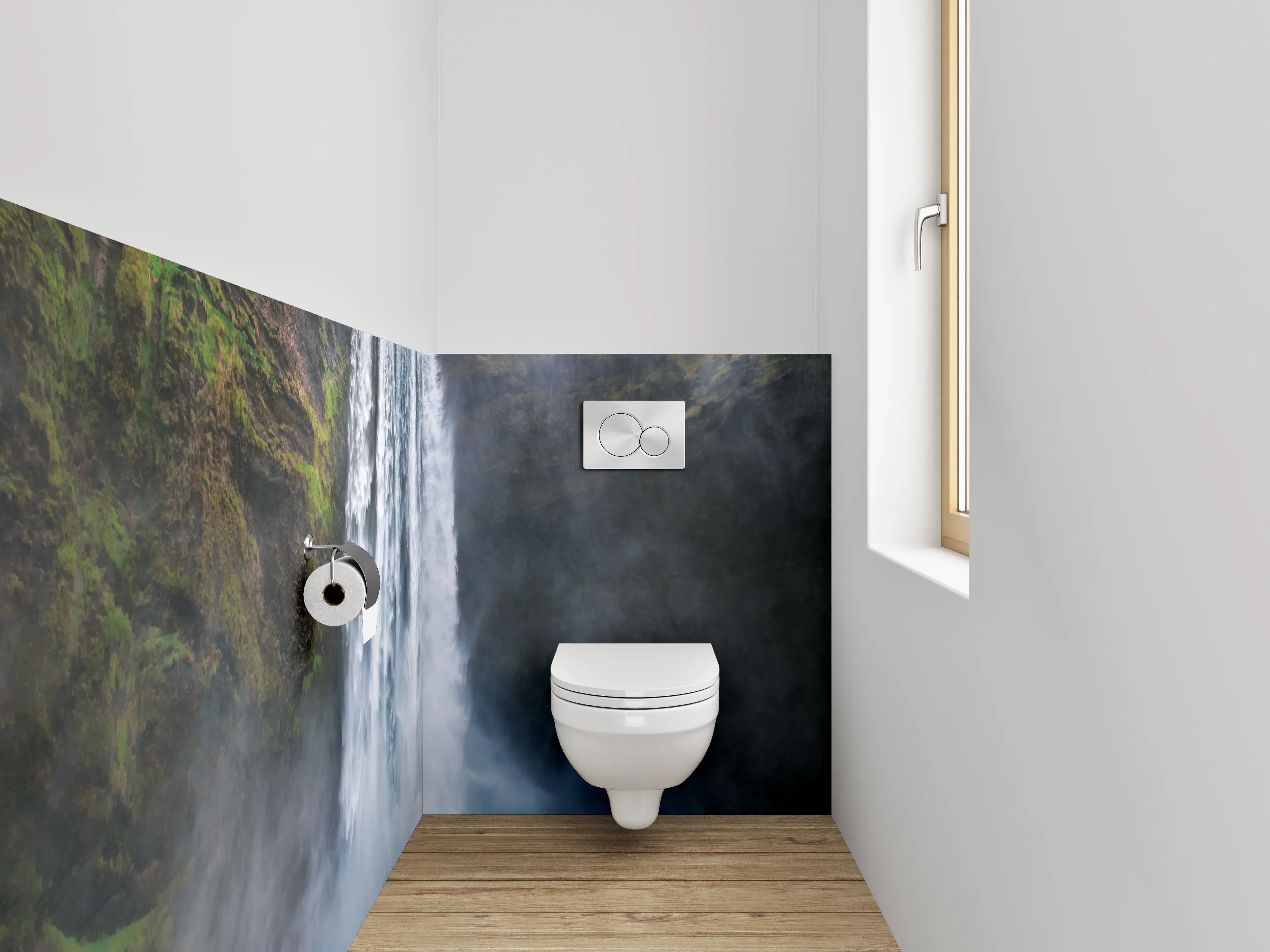 WC-Rückwand - Majestätischer Wasserfall Island