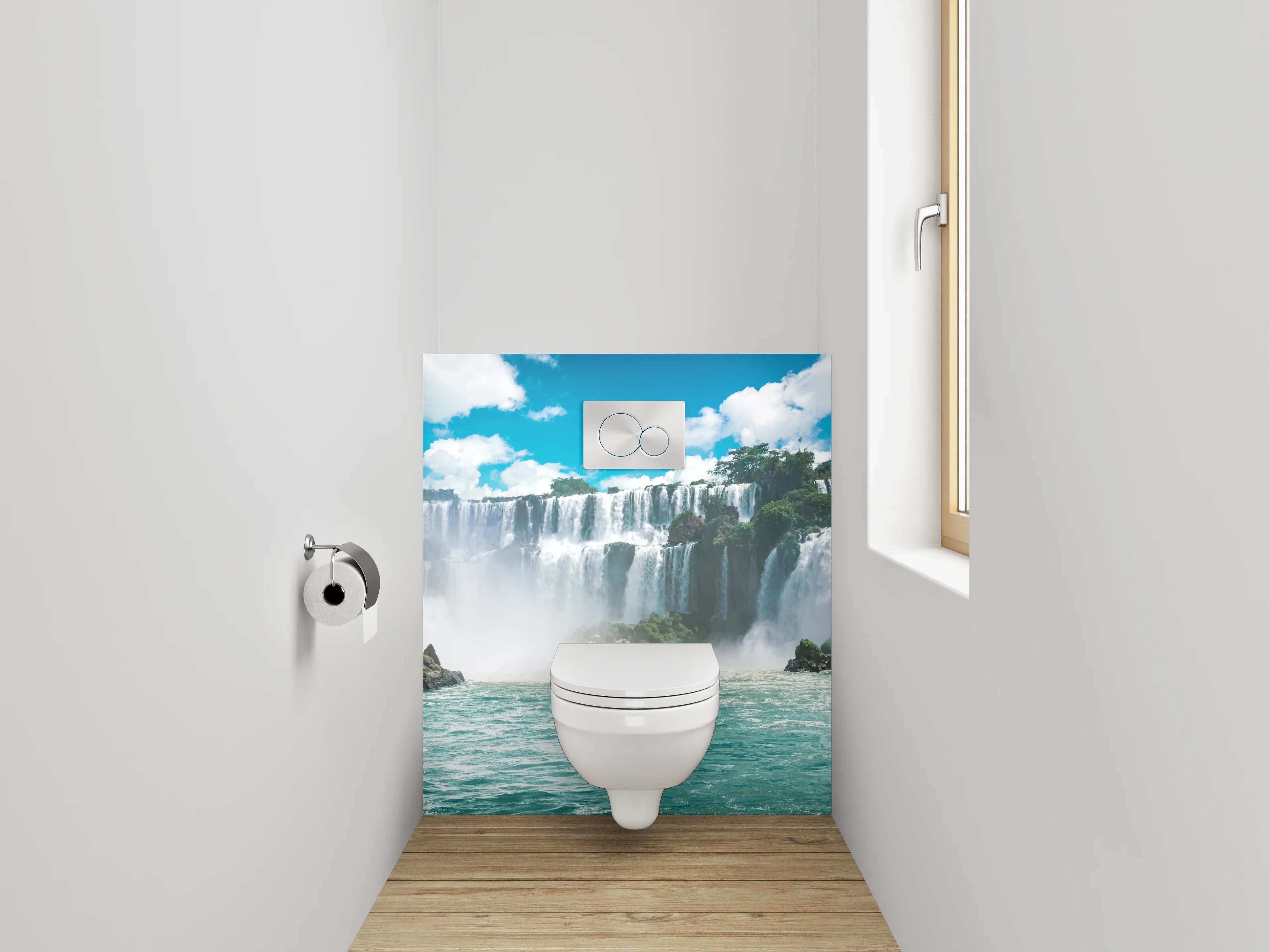 WC-Rückwand - Majestätischer Wasserfall Natur Fotomotiv