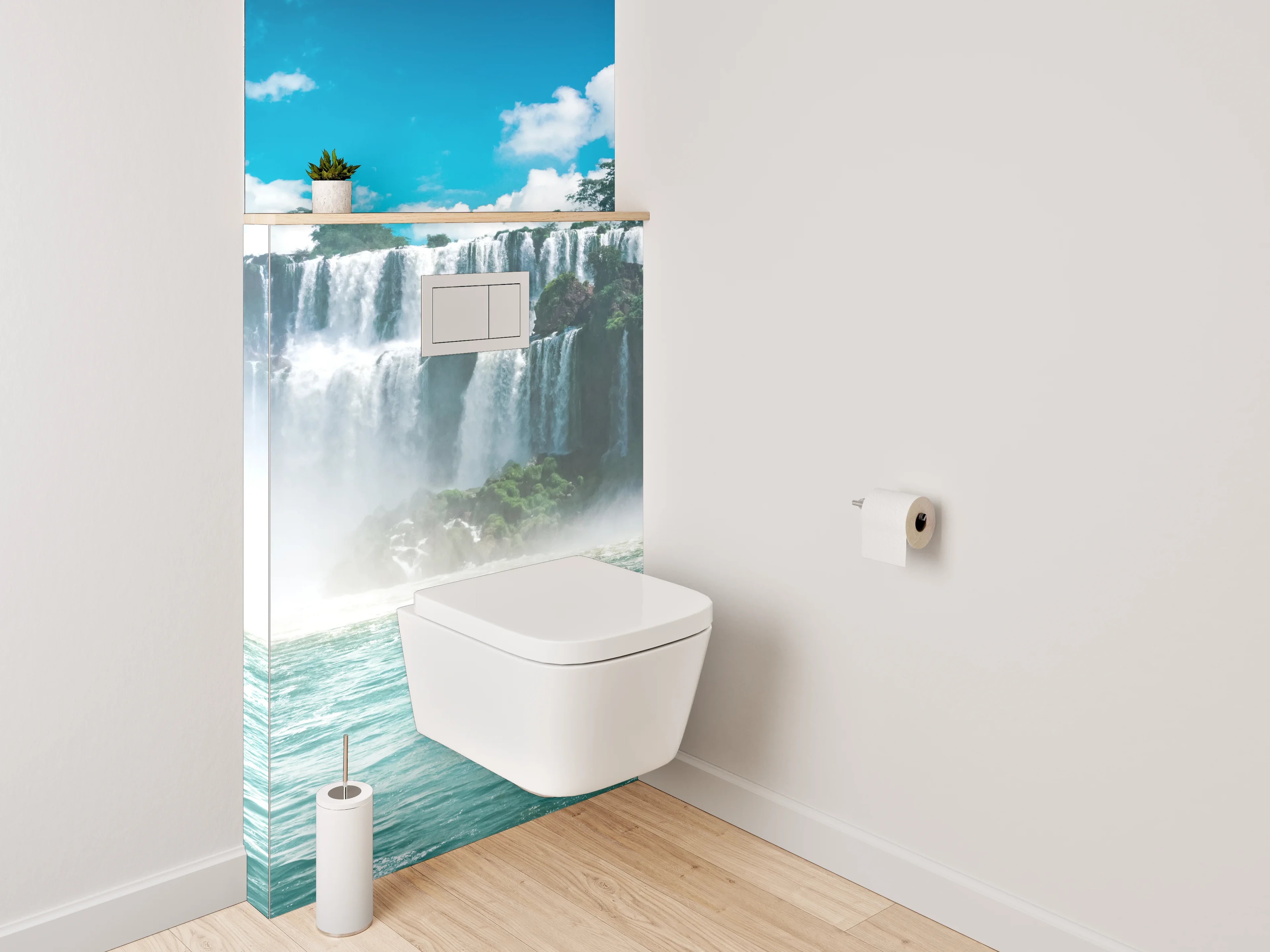 WC-Rückwand - Majestätischer Wasserfall Natur Fotomotiv