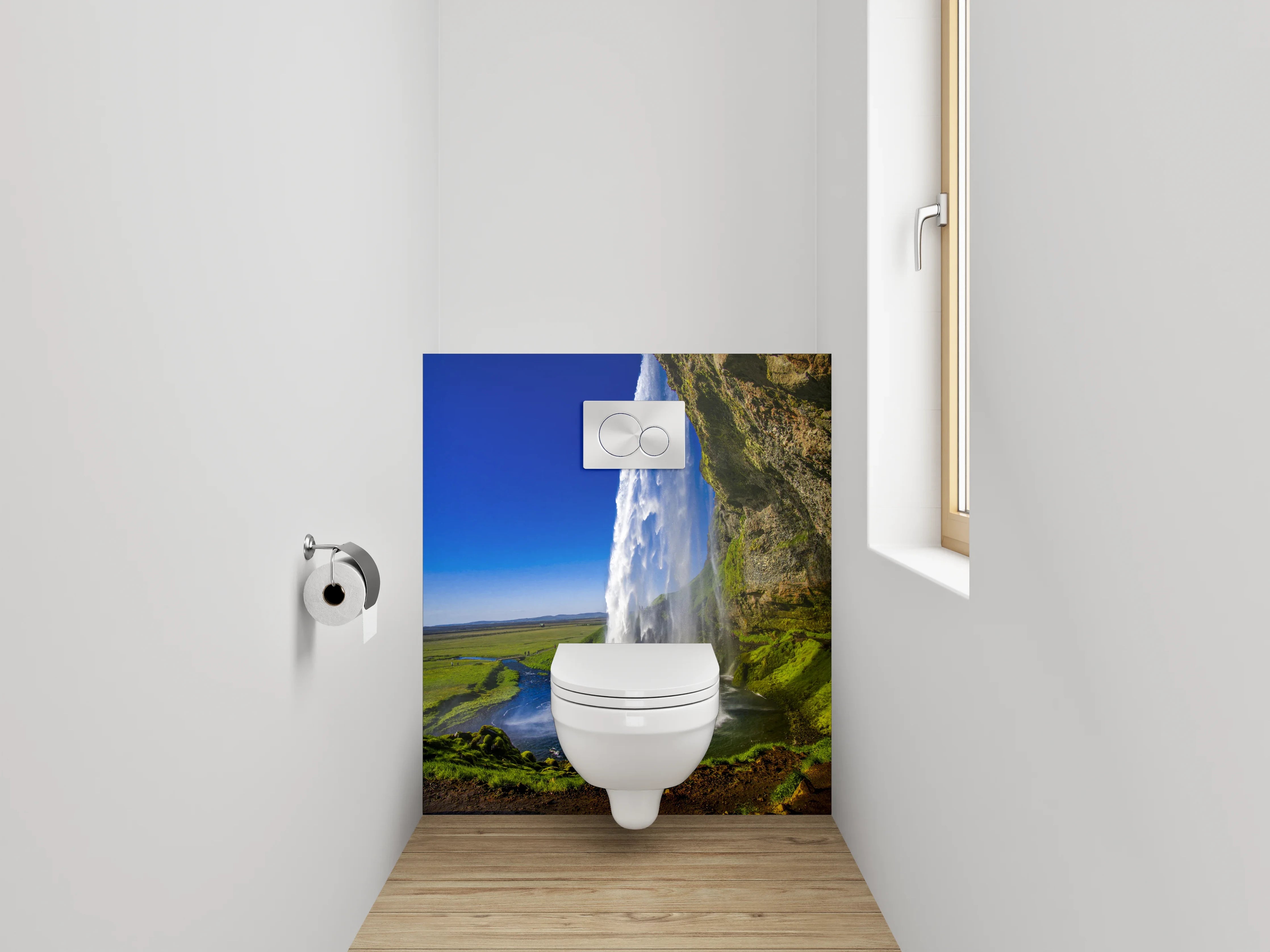 WC-Rückwand - Majestätischer Wasserfall Natur Motiv