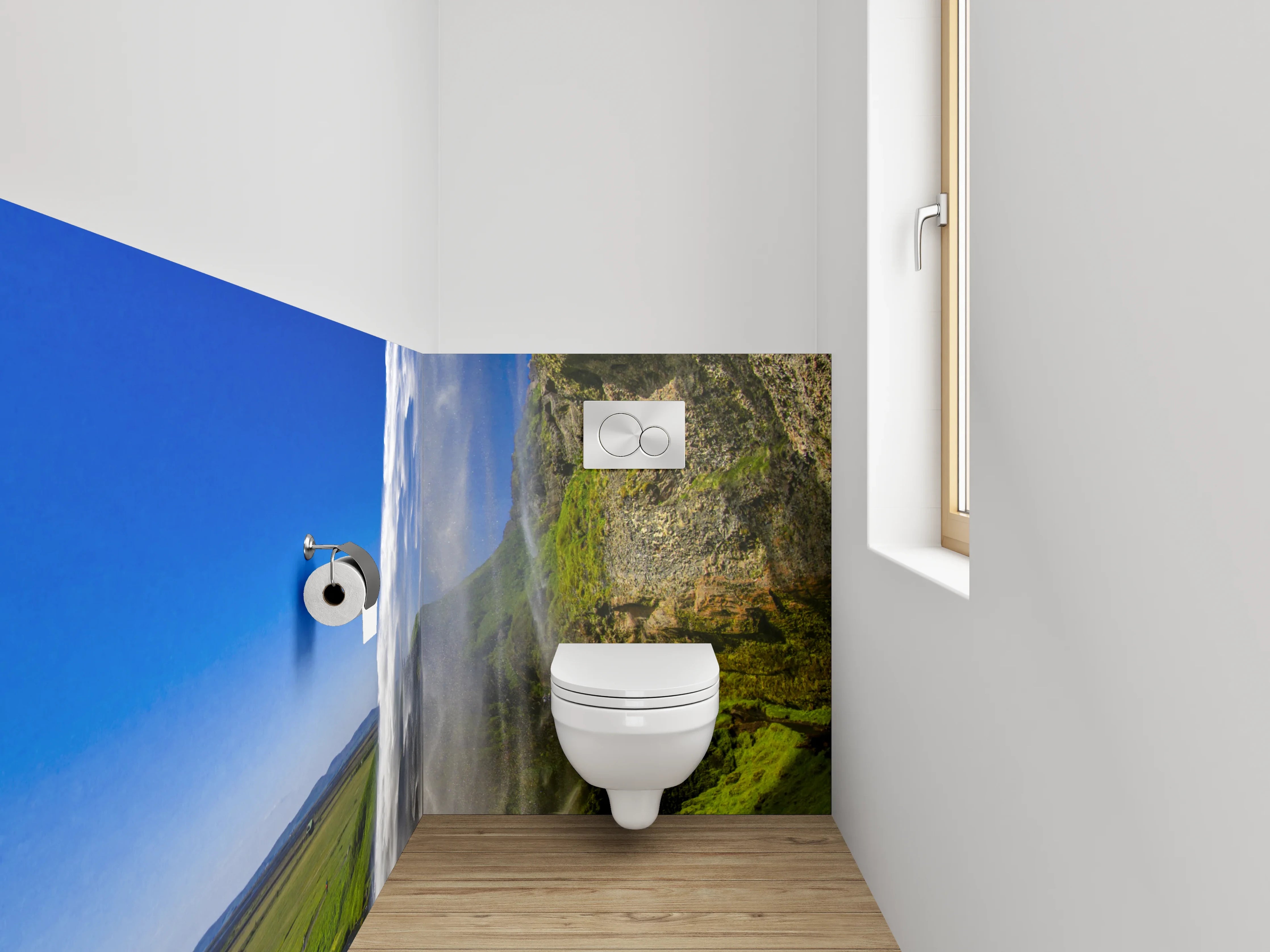 WC-Rückwand - Majestätischer Wasserfall Natur Motiv