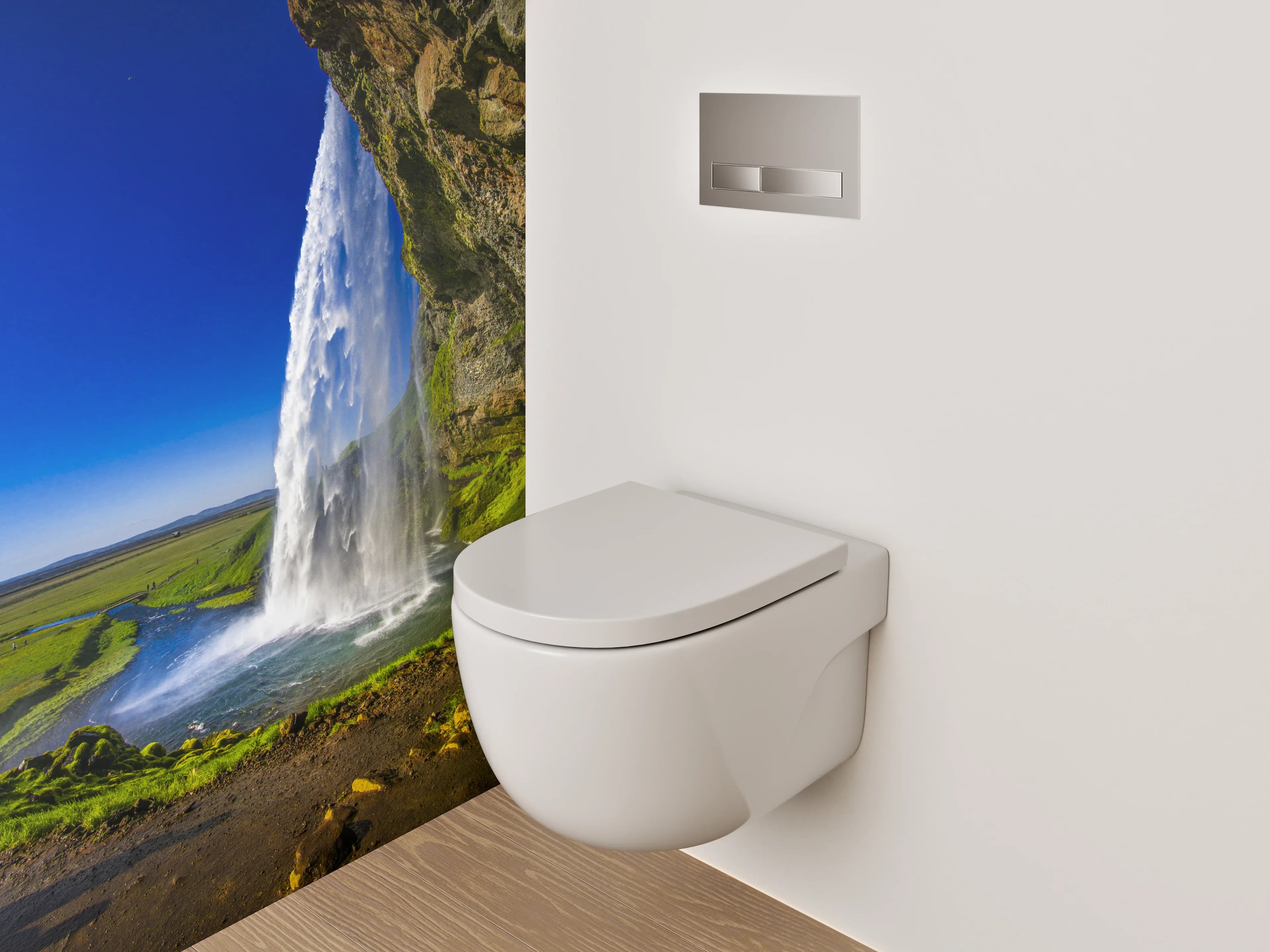WC-Rückwand - Majestätischer Wasserfall Natur Motiv