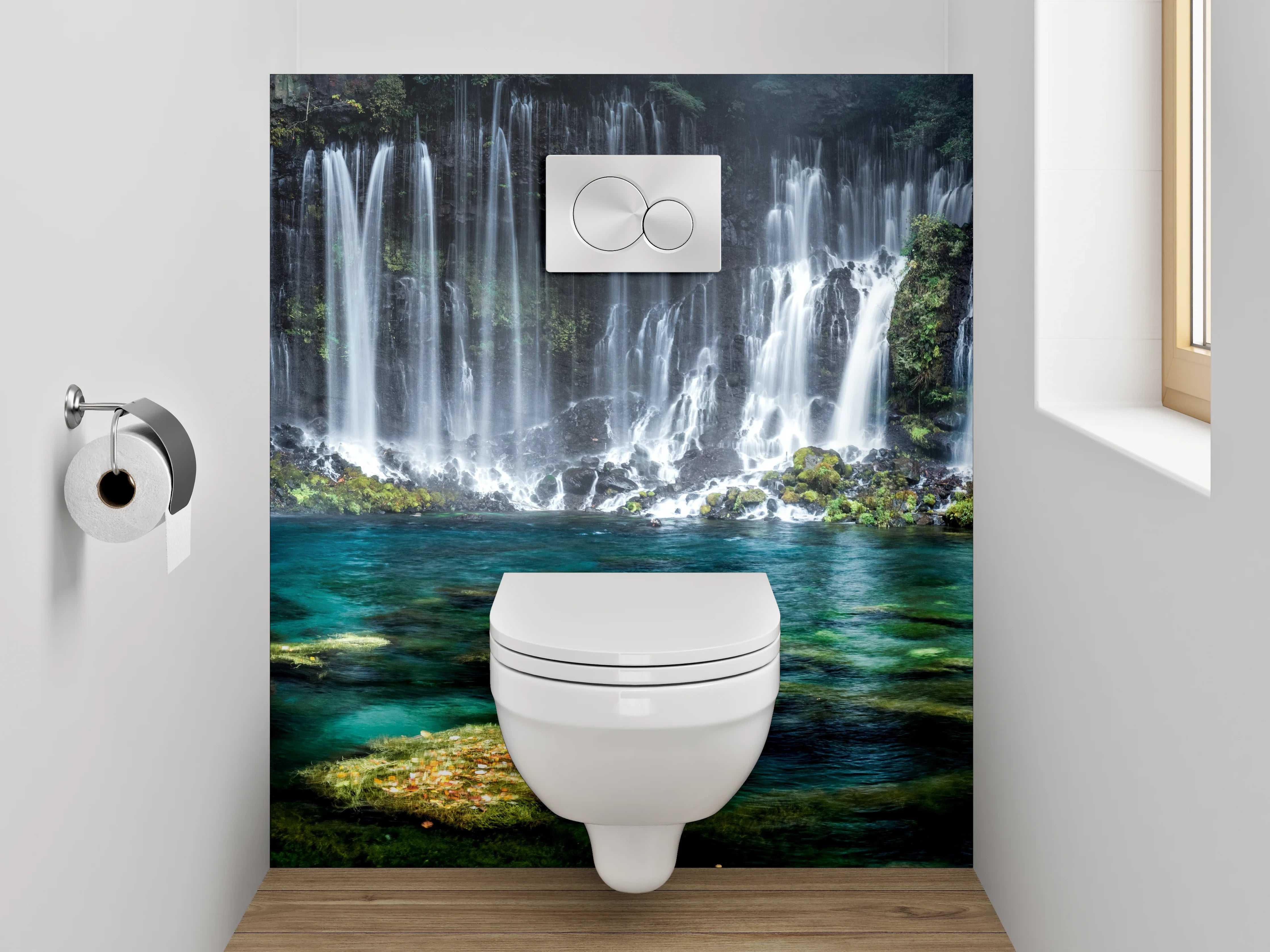 WC-Rückwand - Majestätischer Wasserfall Naturidylle