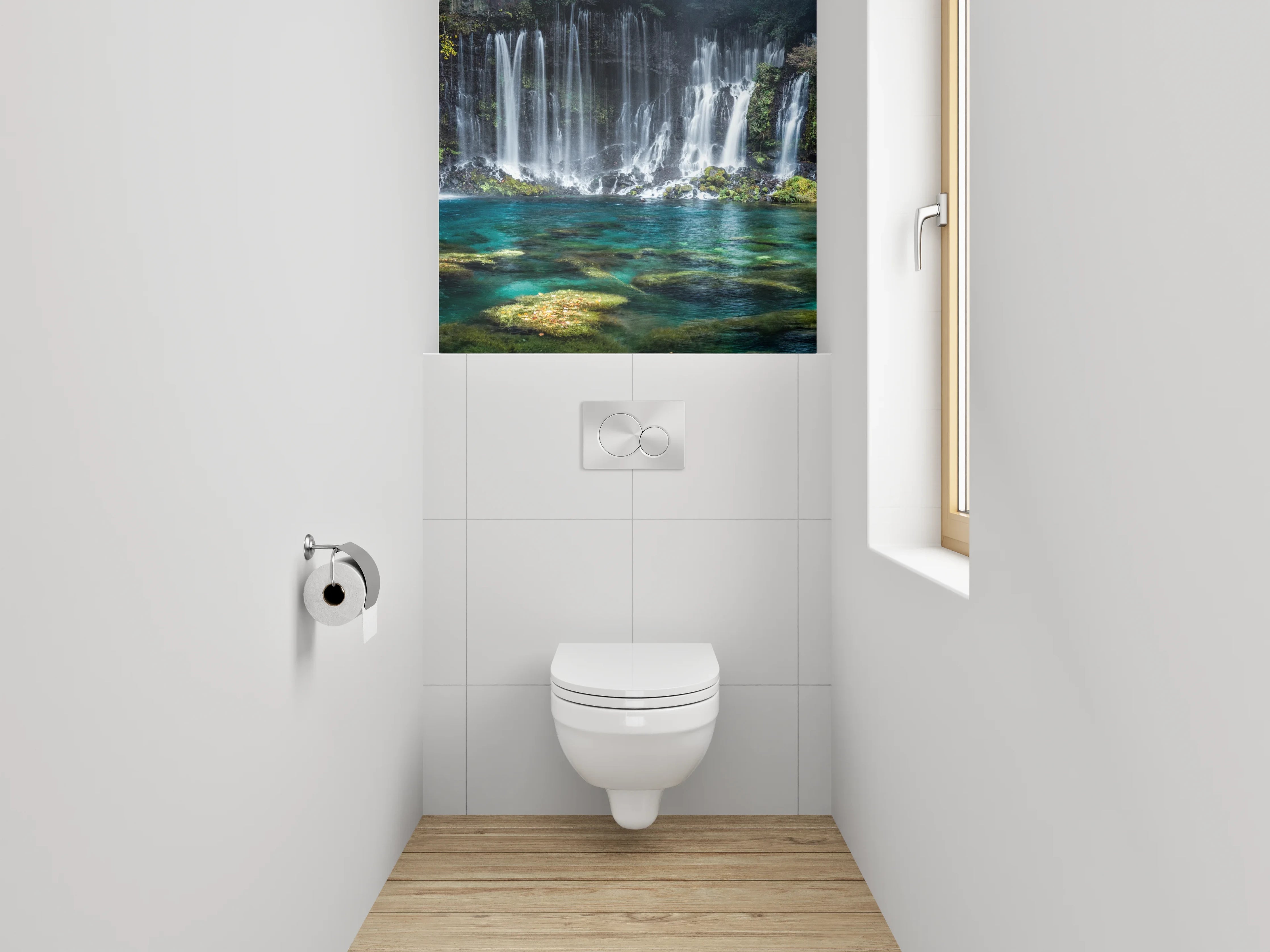 WC-Rückwand - Majestätischer Wasserfall Naturidylle