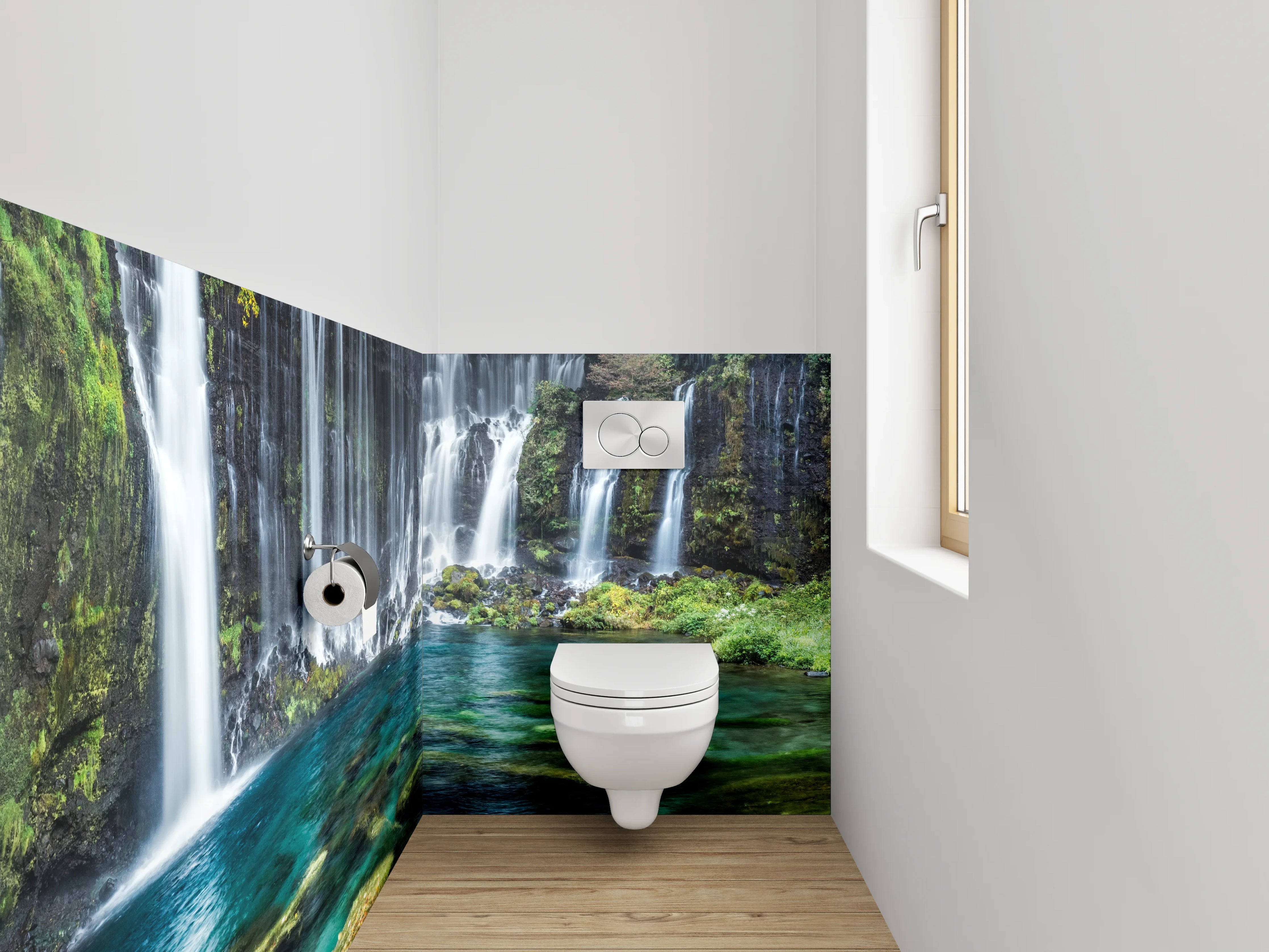 WC-Rückwand - Majestätischer Wasserfall Naturidylle
