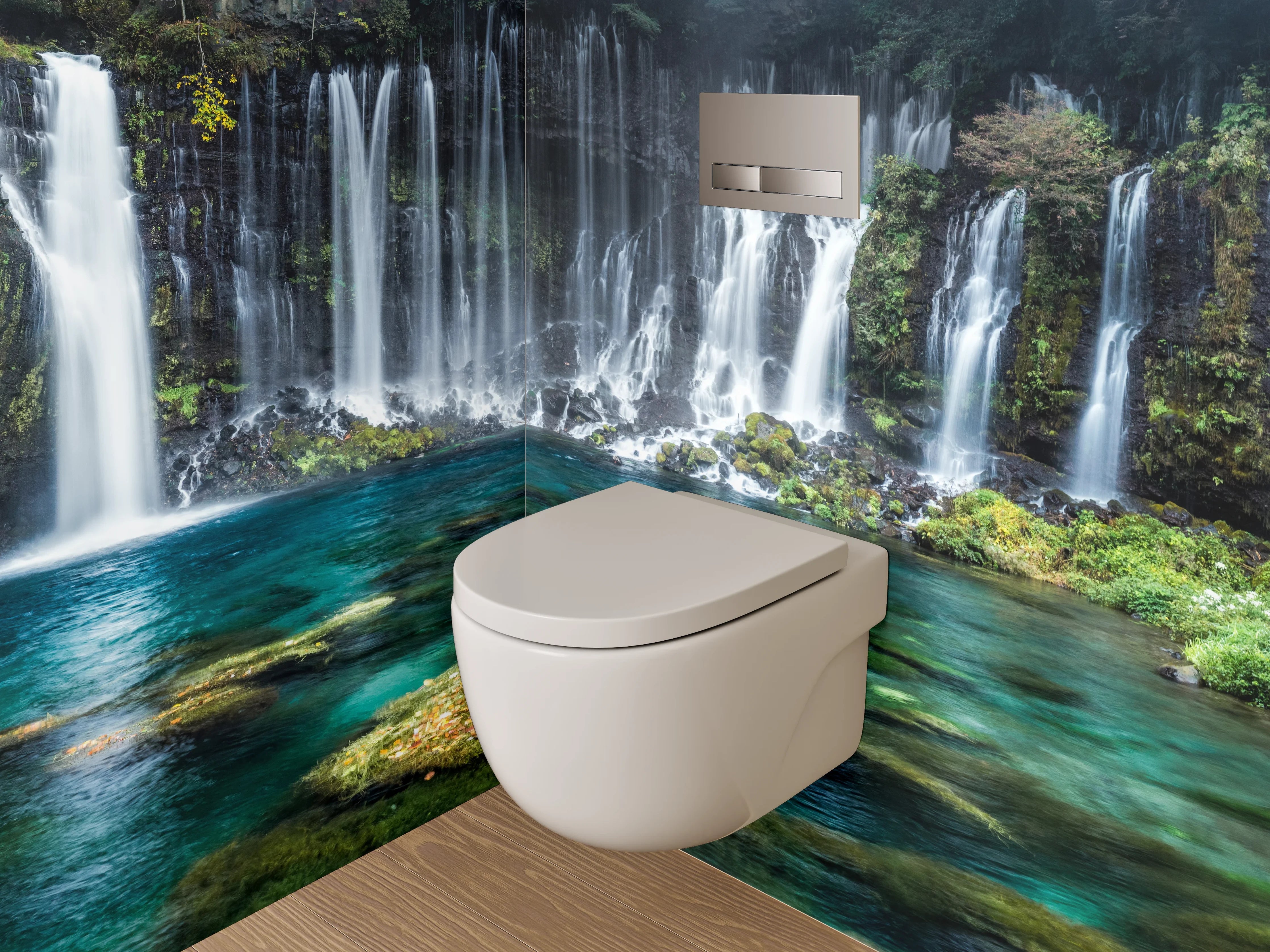 WC-Rückwand - Majestätischer Wasserfall Naturidylle