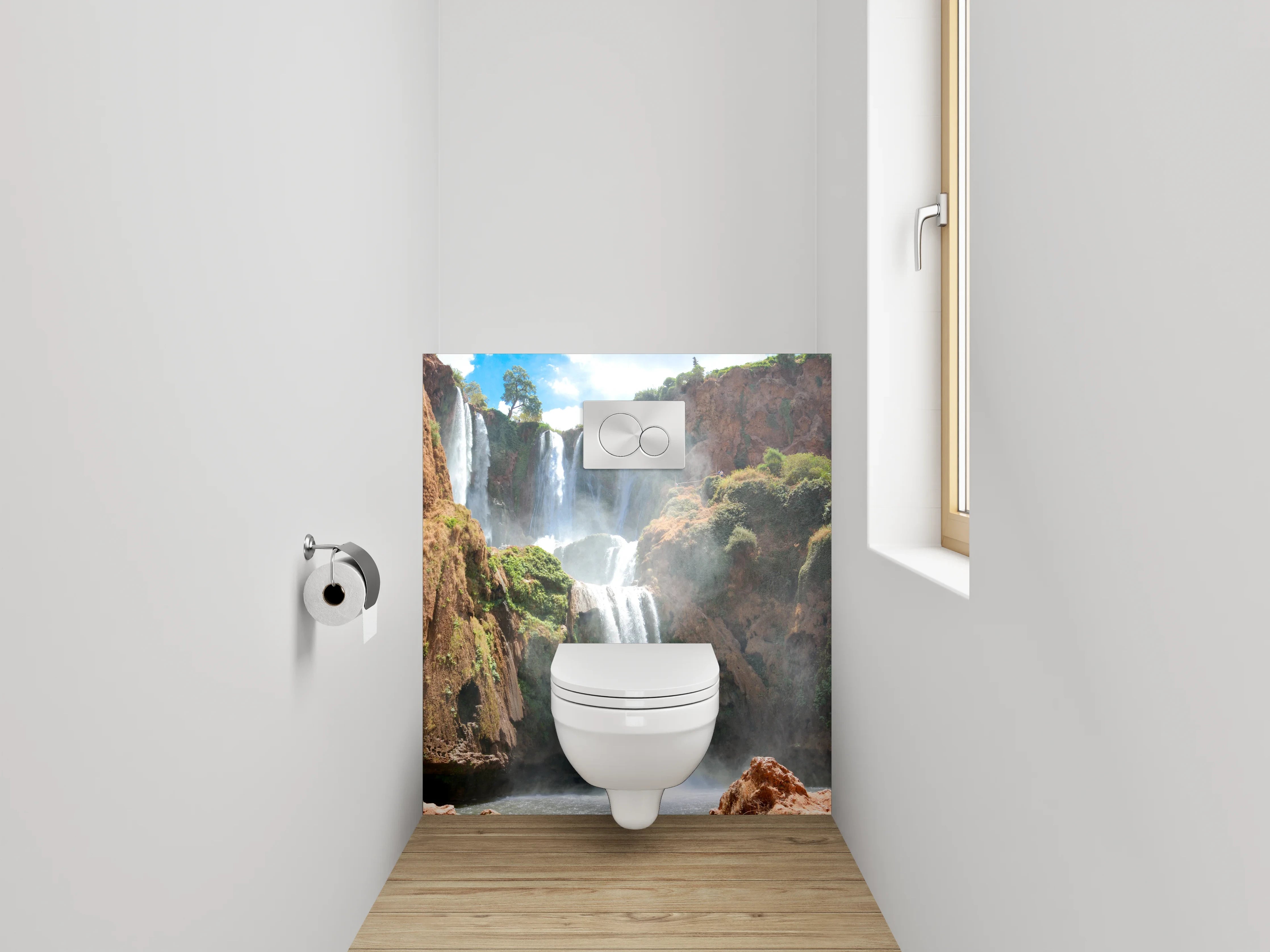 WC-Rückwand - Majestätischer Wasserfall Naturkulisse