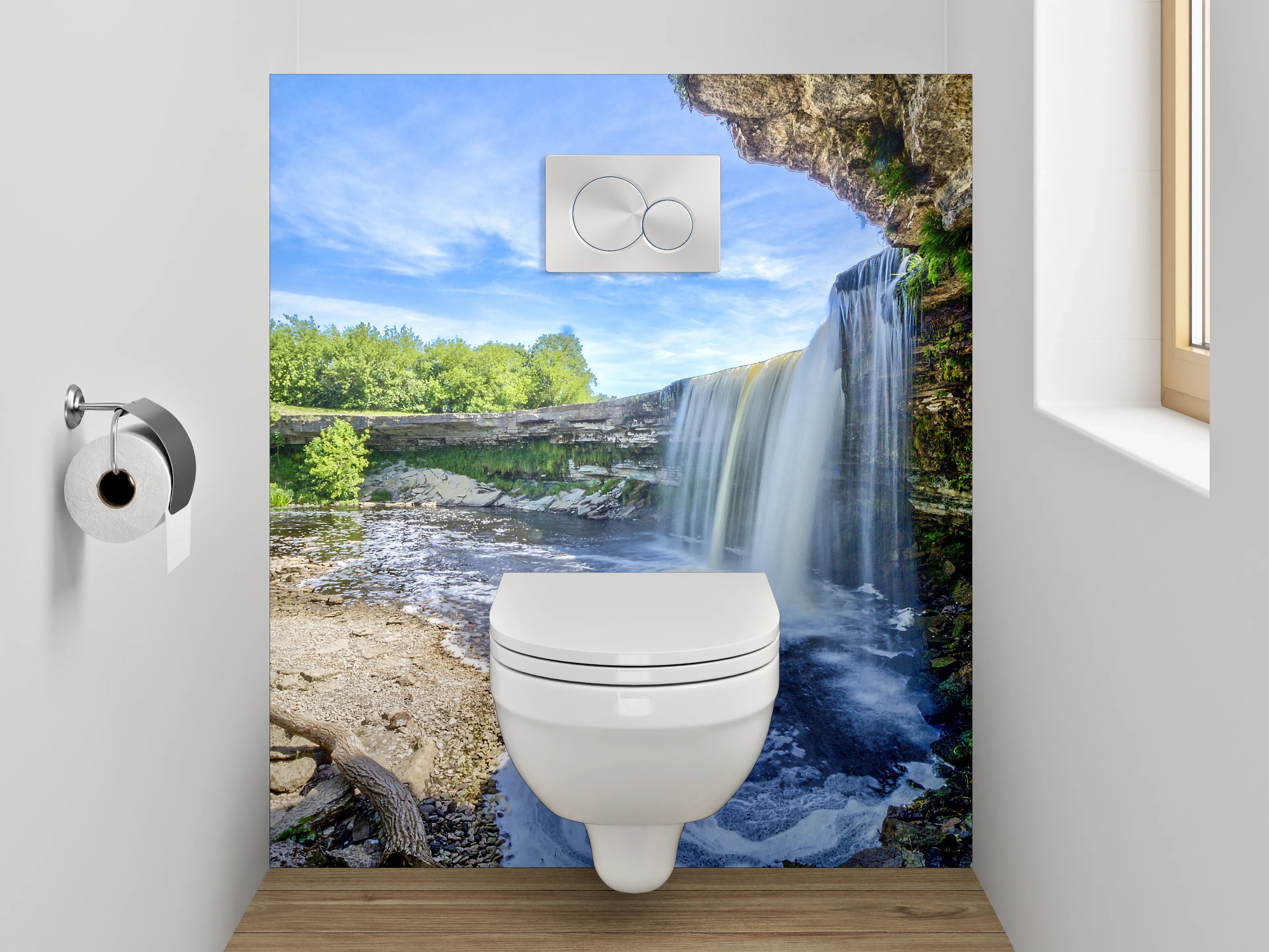 WC-Rückwand - Majestätischer Wasserfall Naturmotiv