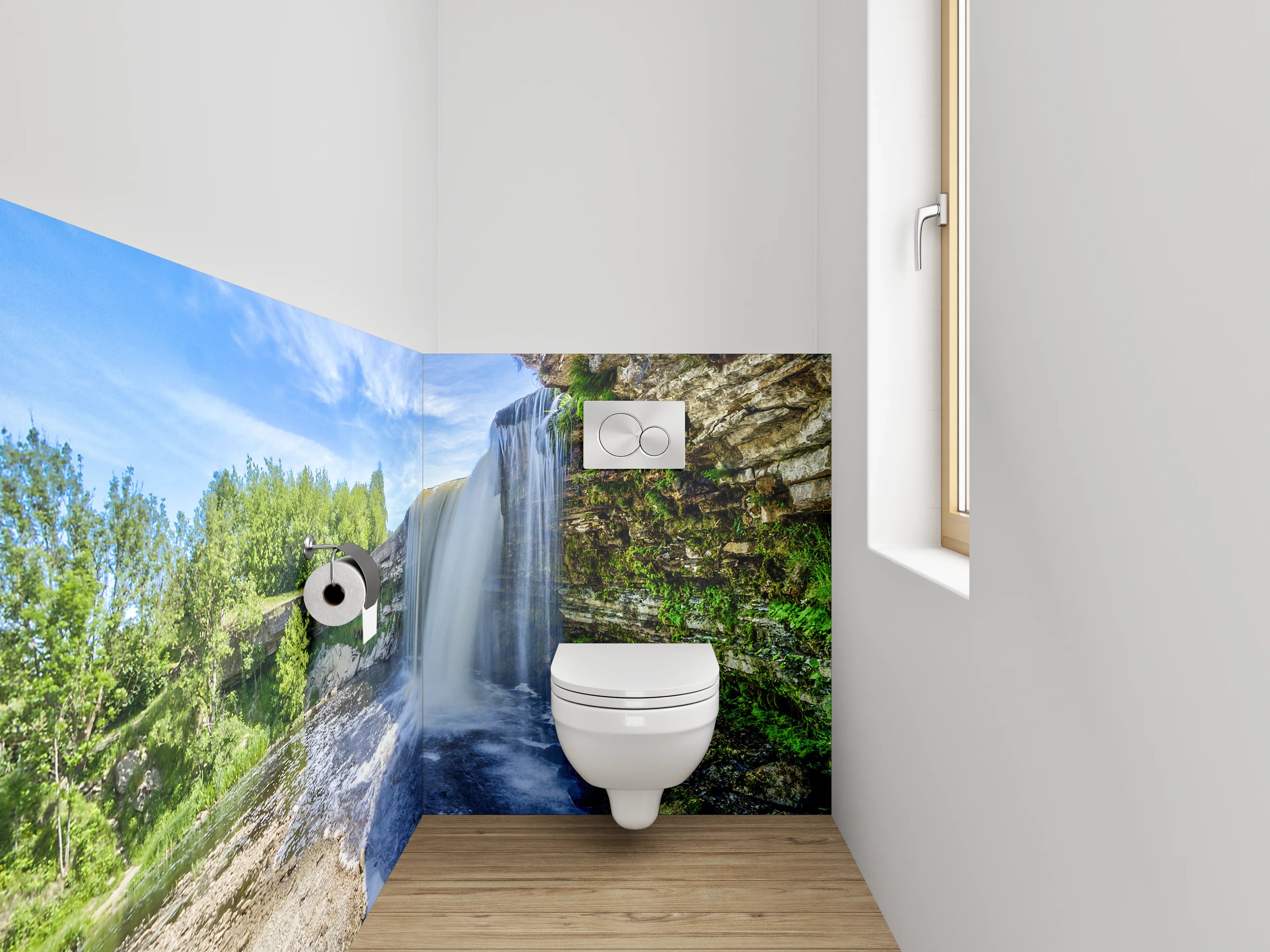 WC-Rückwand - Majestätischer Wasserfall Naturmotiv