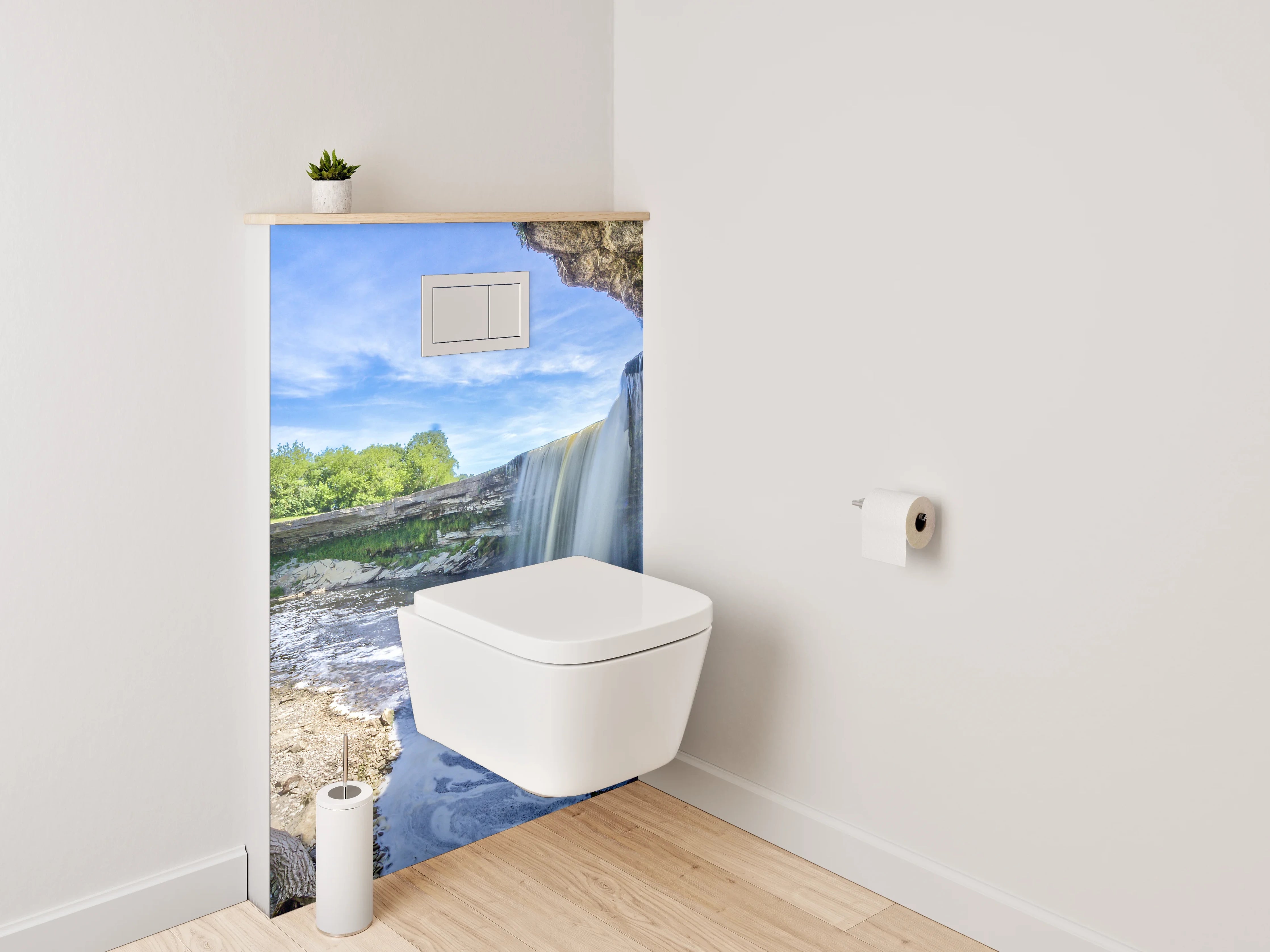 WC-Rückwand - Majestätischer Wasserfall Naturmotiv