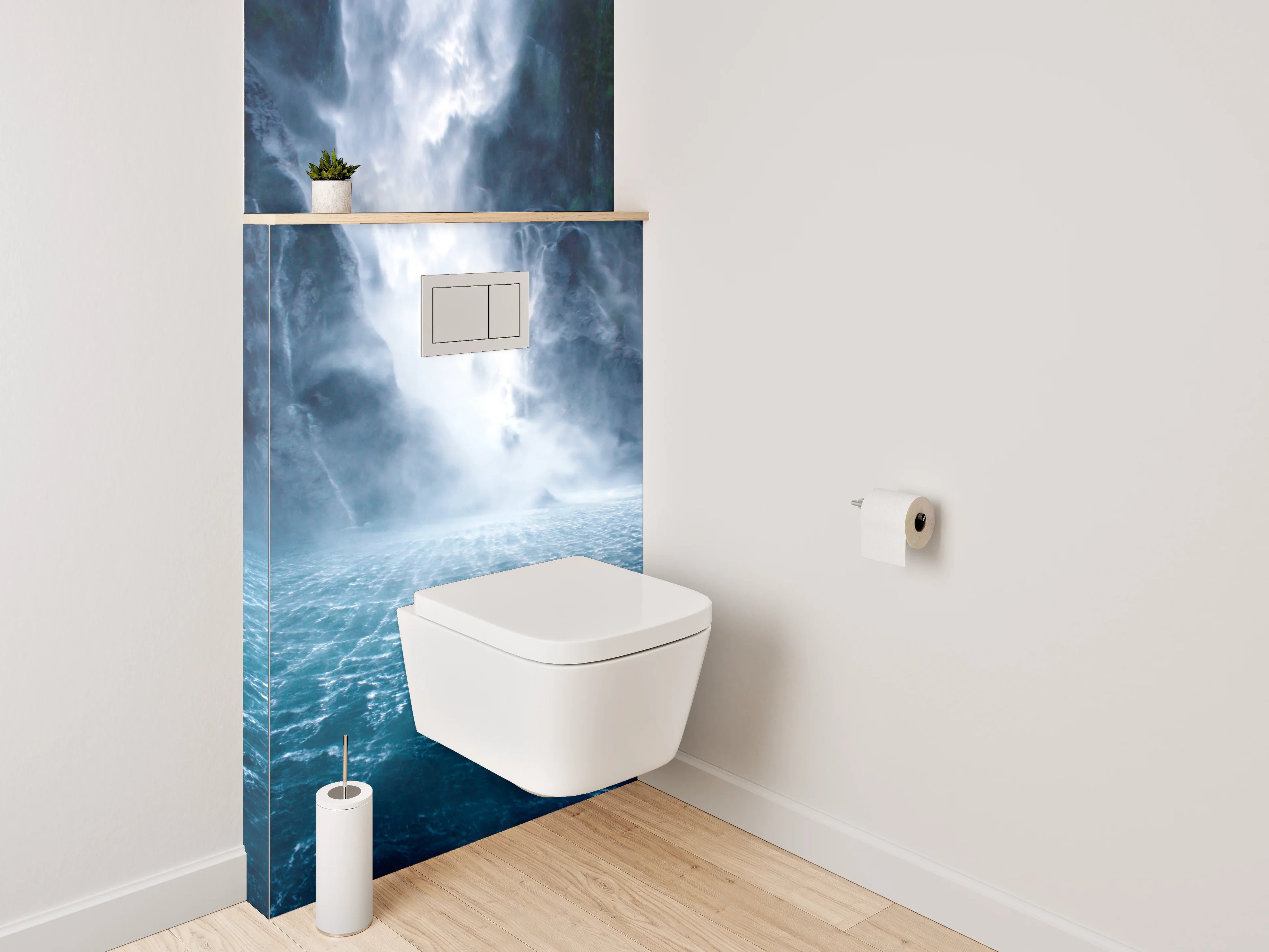 WC-Rückwand - Majestätischer Wasserfall Naturpanorama