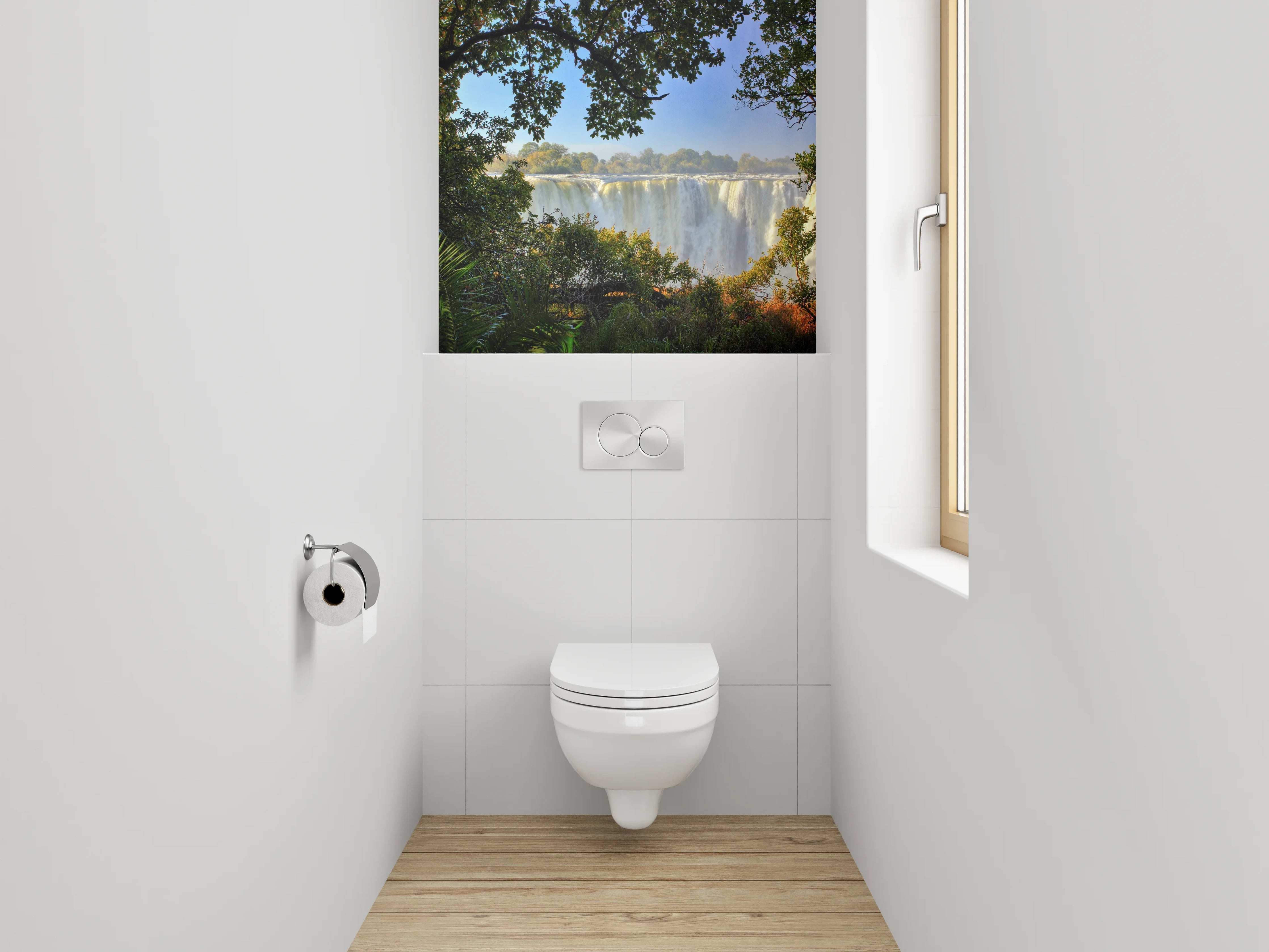 WC-Rückwand - Majestätischer Wasserfall im Dschungel