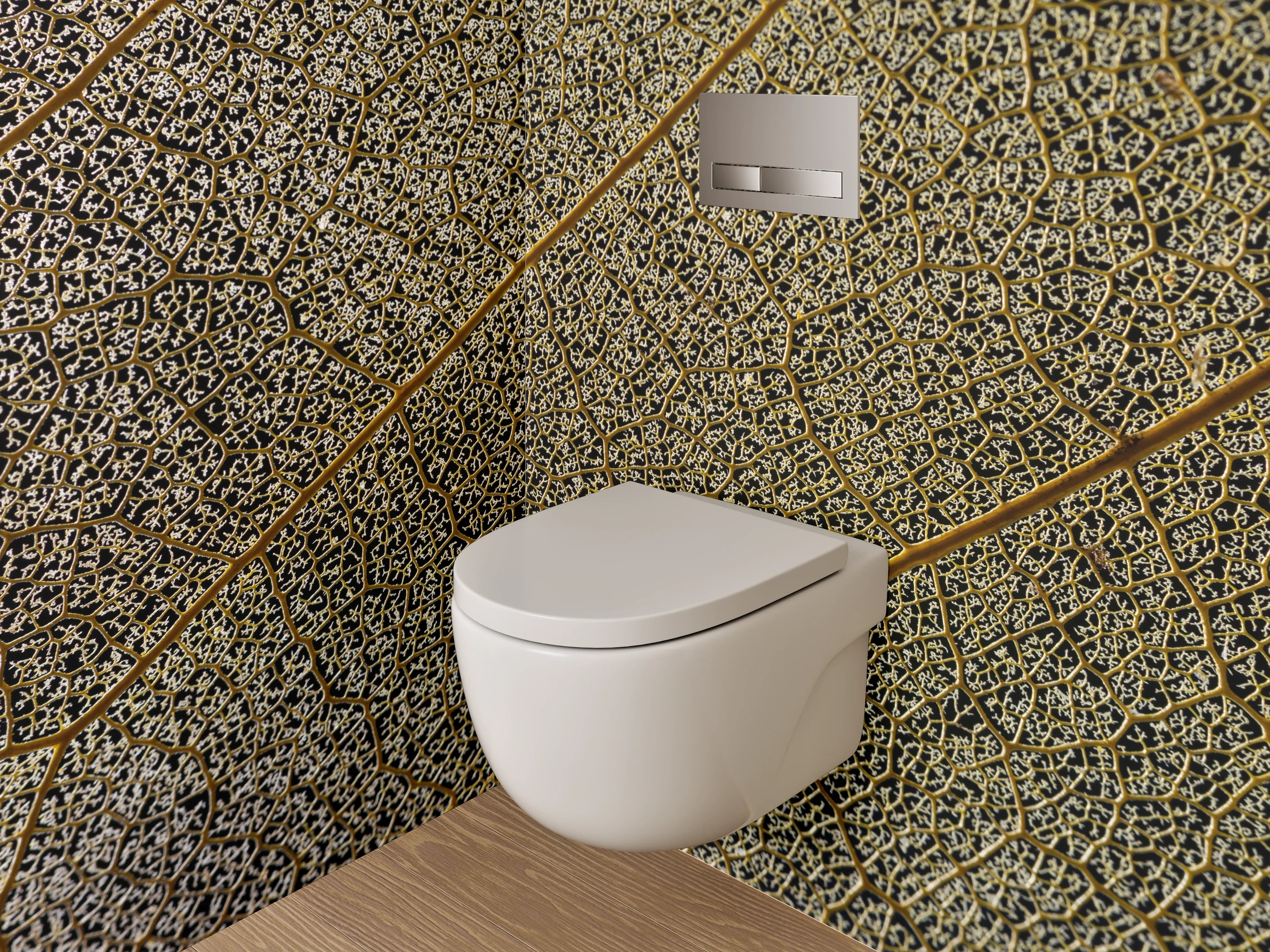WC-Rückwand - Makro Blattstruktur Naturmuster Dekor