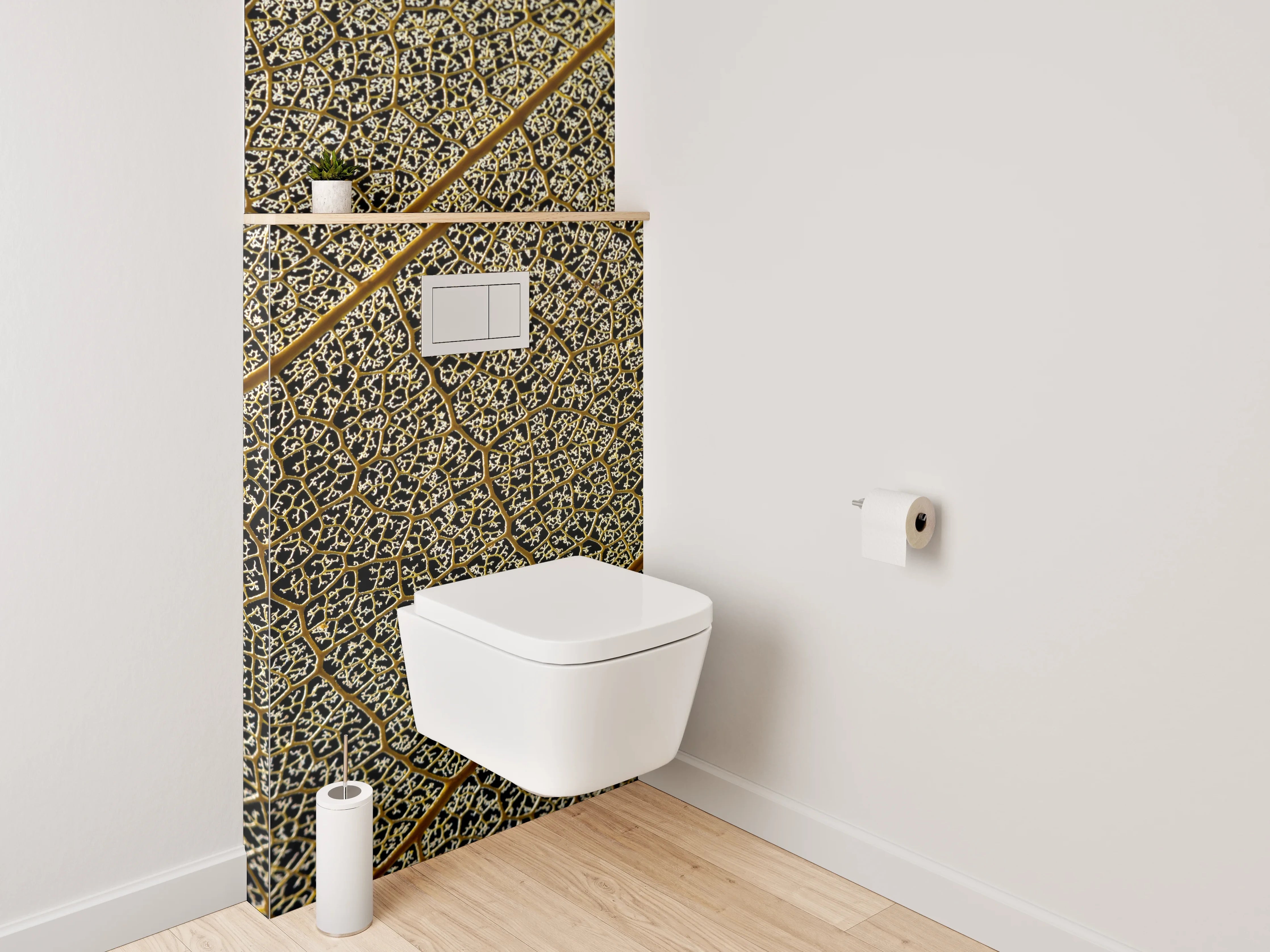 WC-Rückwand - Makro Blattstruktur Naturmuster Dekor