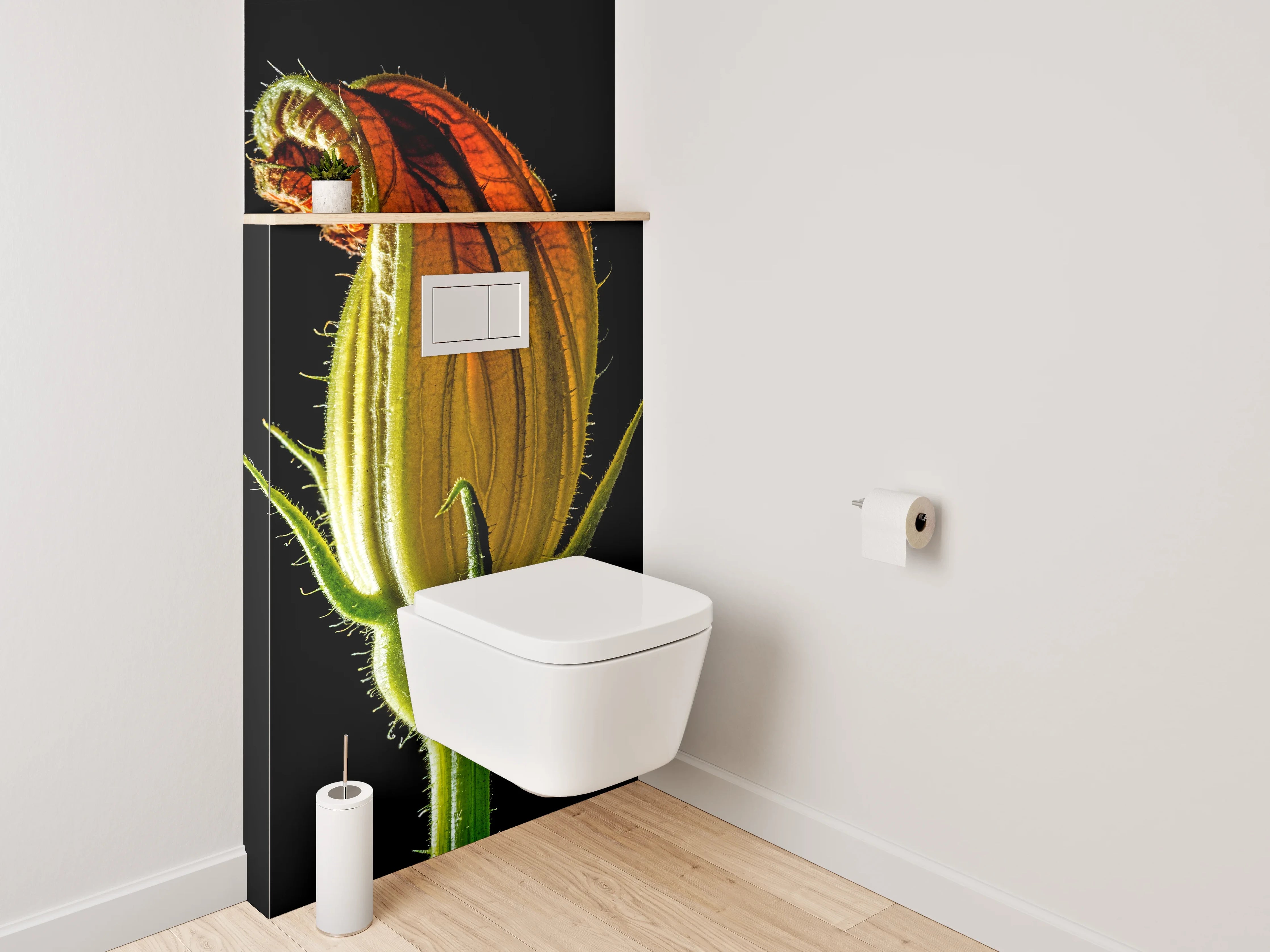 WC-Rückwand - Makro Blüte in leuchtendem Orange