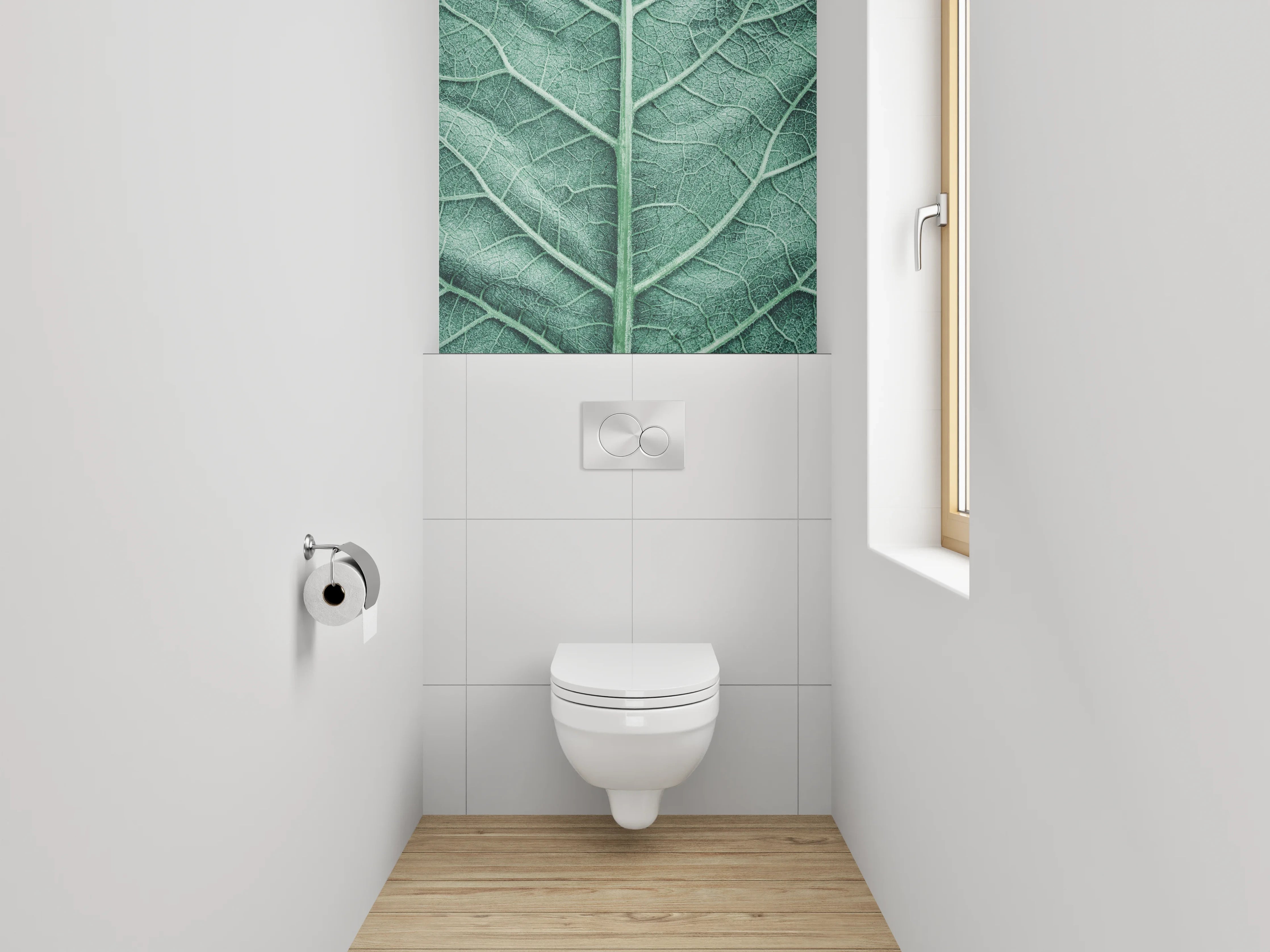 WC-Rückwand - Makroaufnahme Blatt Adern Grün