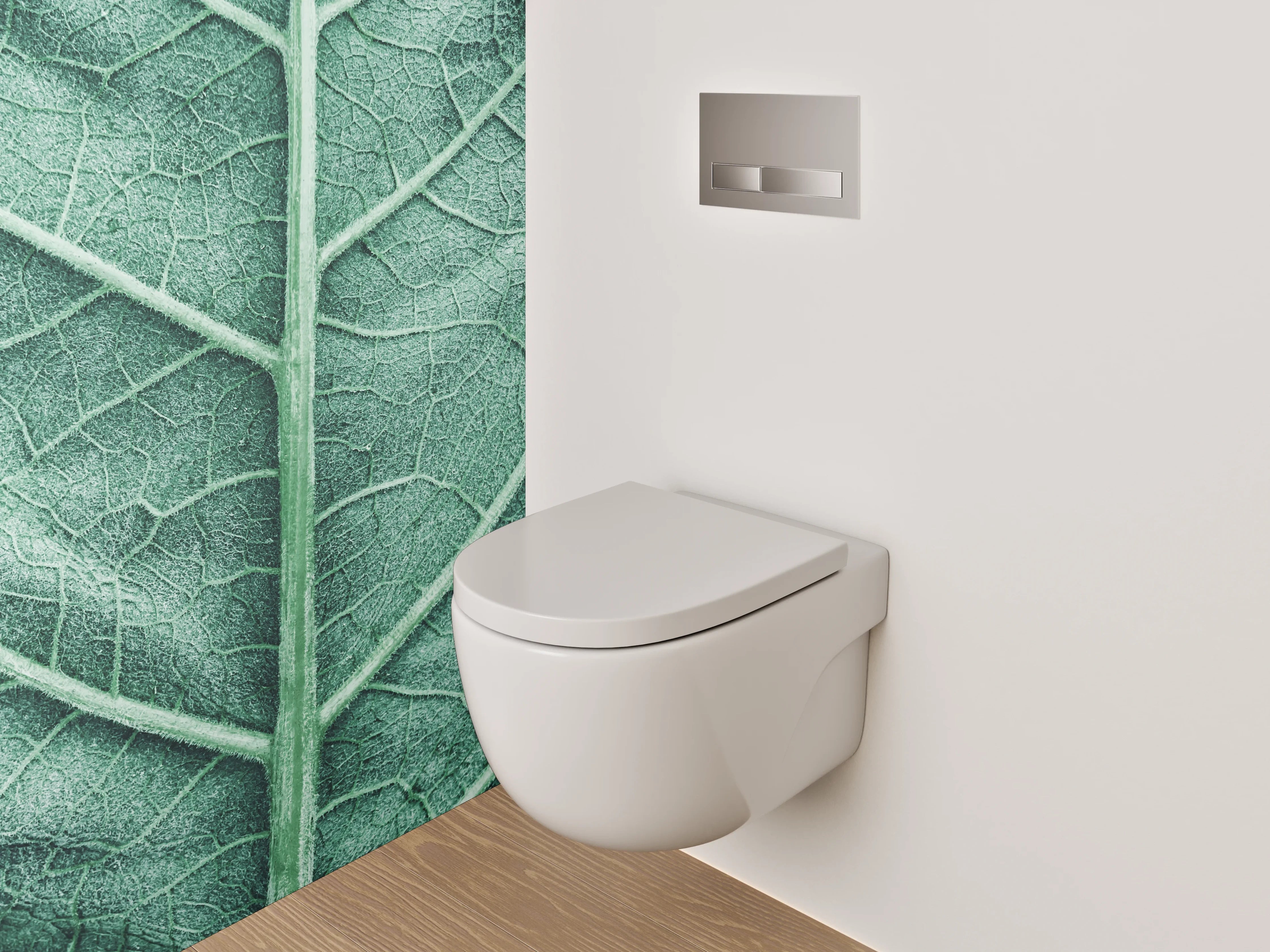 WC-Rückwand - Makroaufnahme Blatt Adern Grün