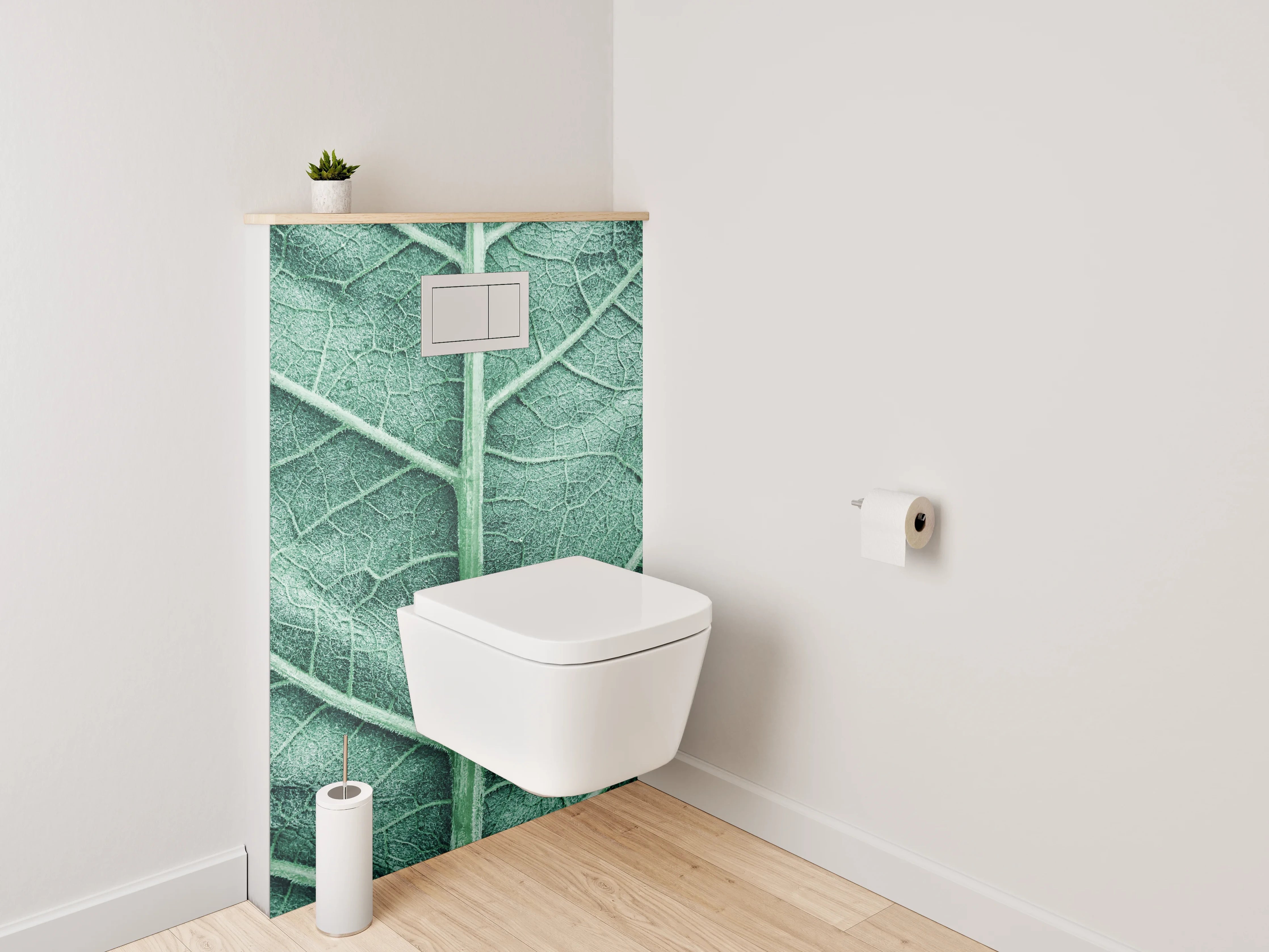 WC-Rückwand - Makroaufnahme Blatt Adern Grün