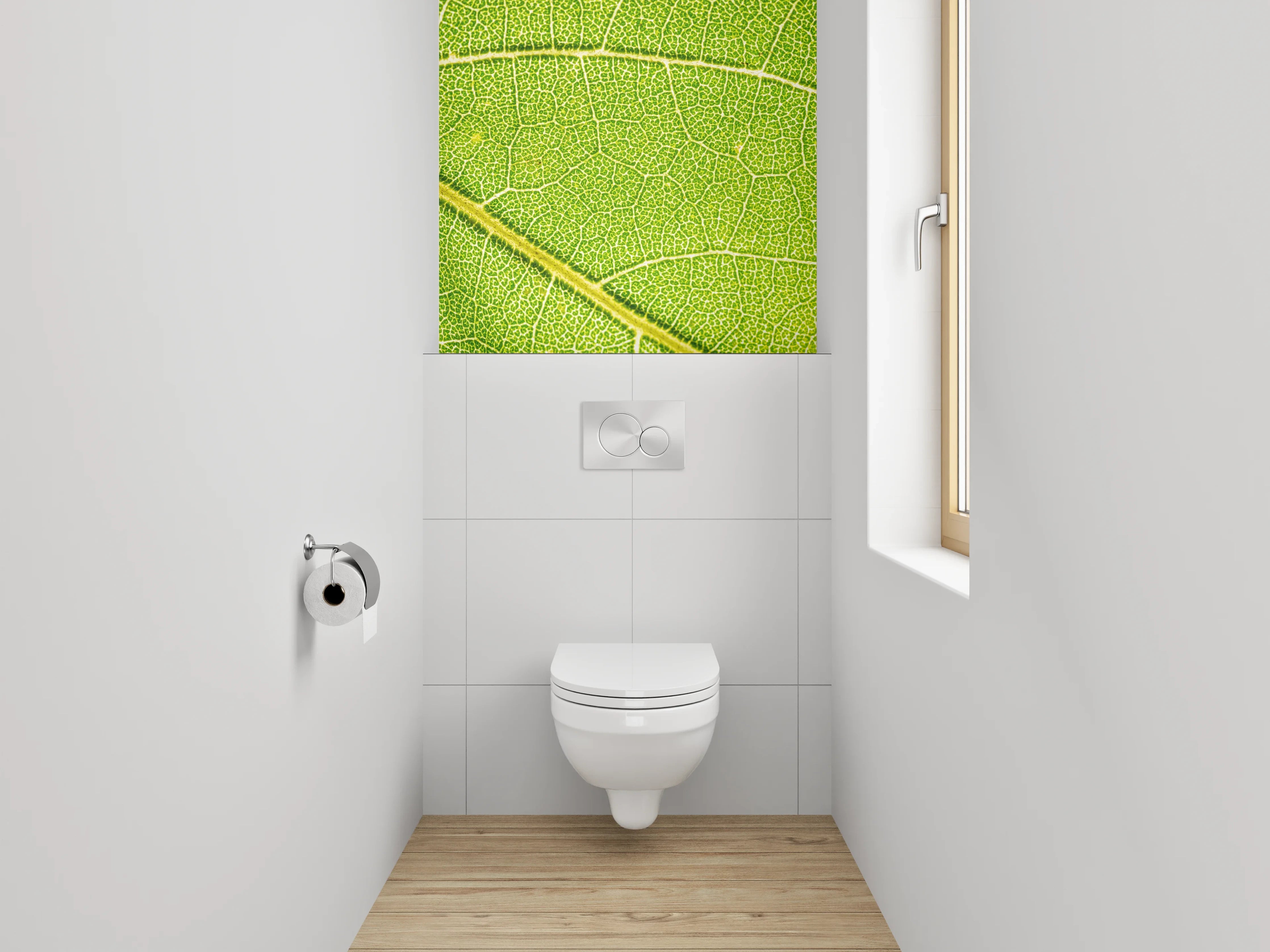 WC-Rückwand - Makroaufnahme Blatt grün Struktur
