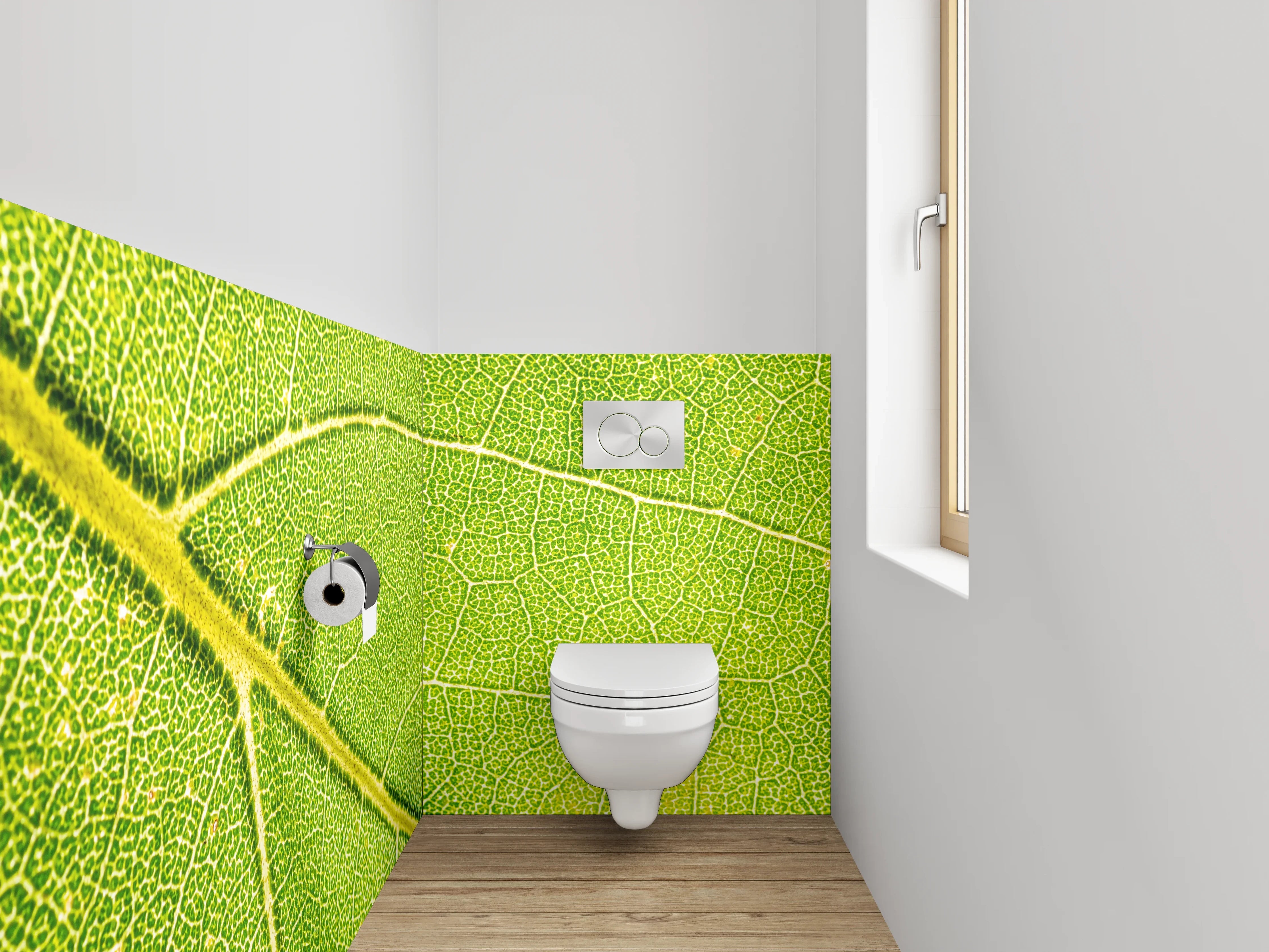 WC-Rückwand - Makroaufnahme Blatt grün Struktur