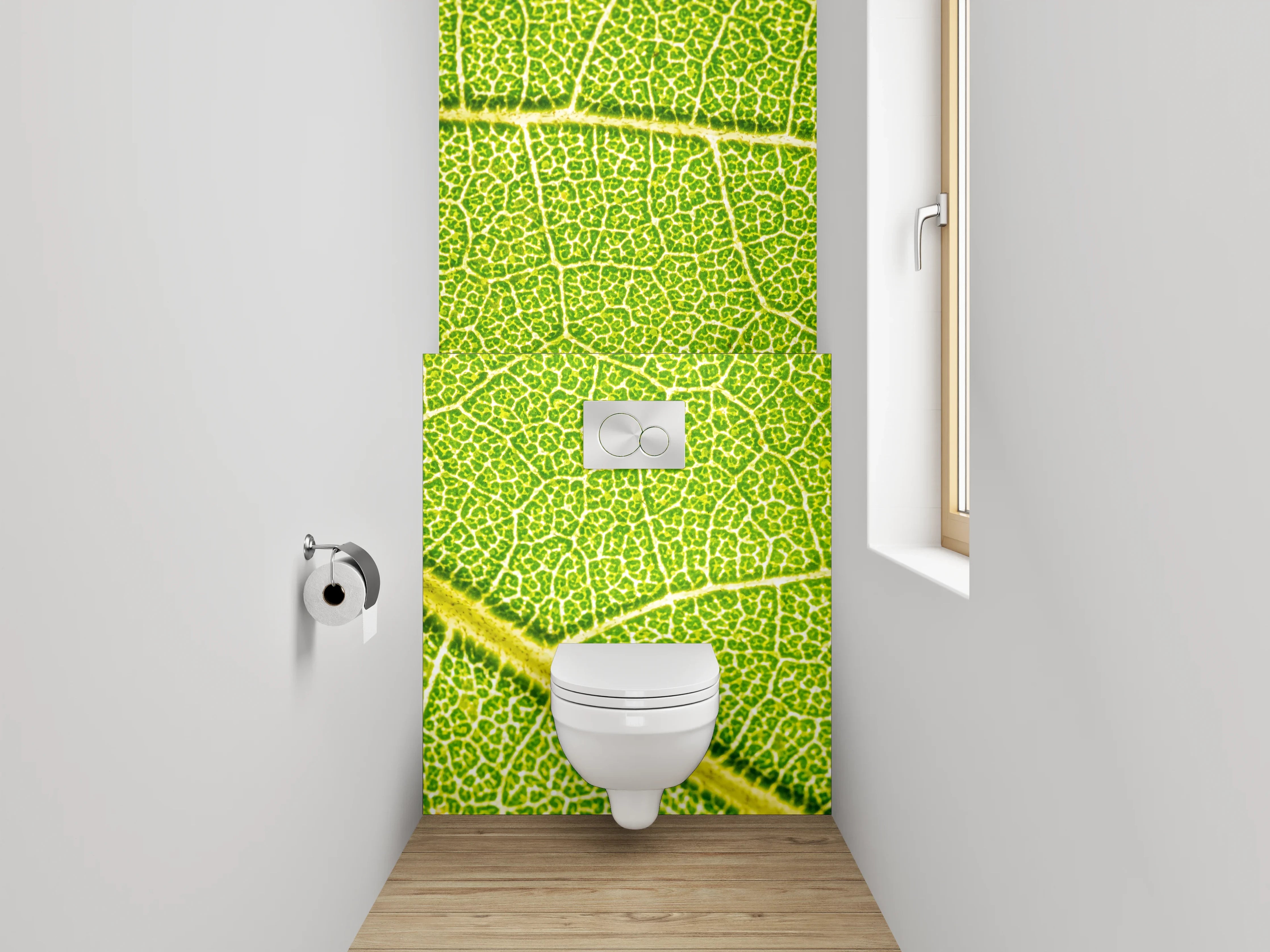 WC-Rückwand - Makroaufnahme Blatt grün Struktur