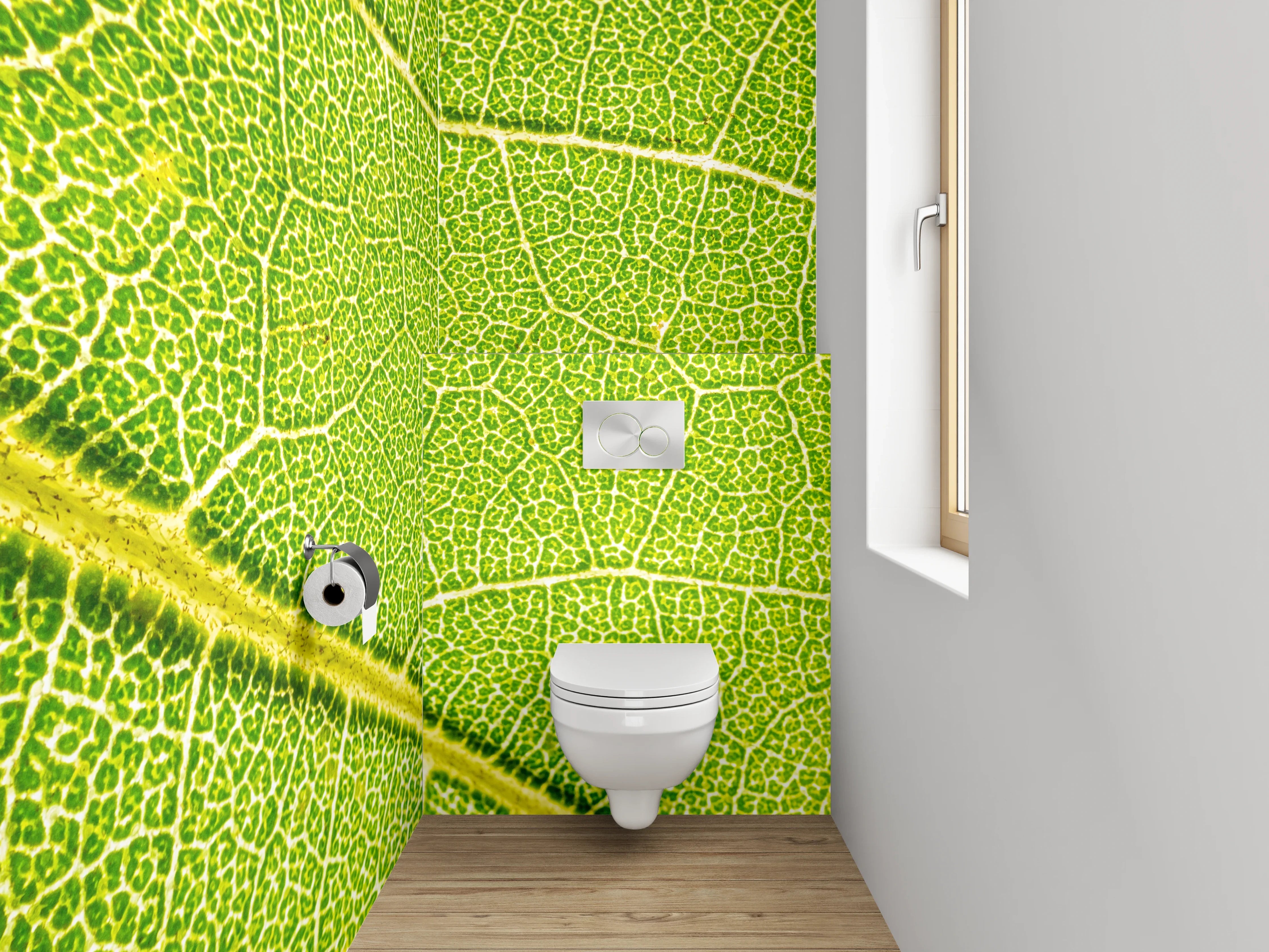 WC-Rückwand - Makroaufnahme Blatt grün Struktur