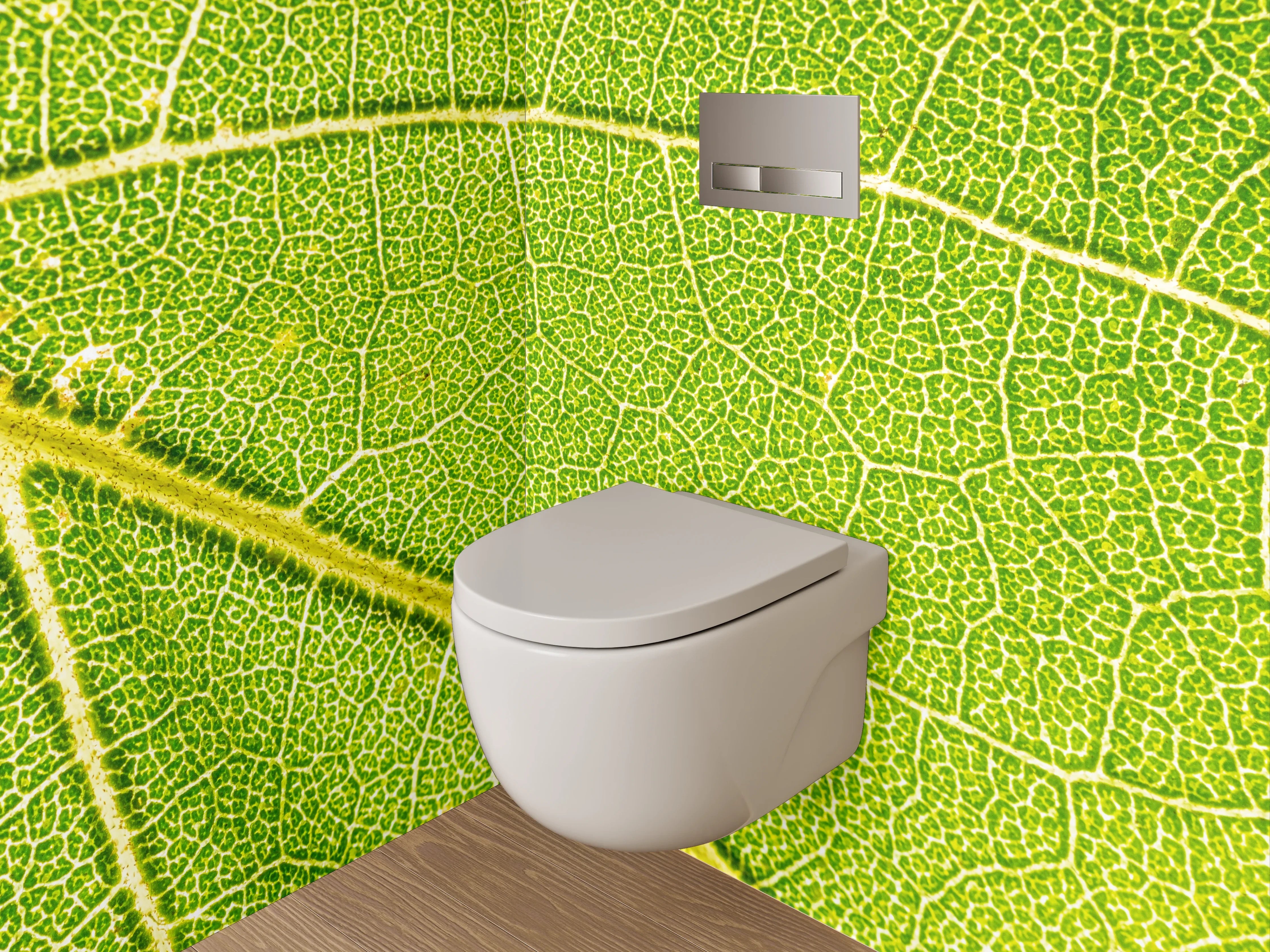 WC-Rückwand - Makroaufnahme Blatt grün Struktur