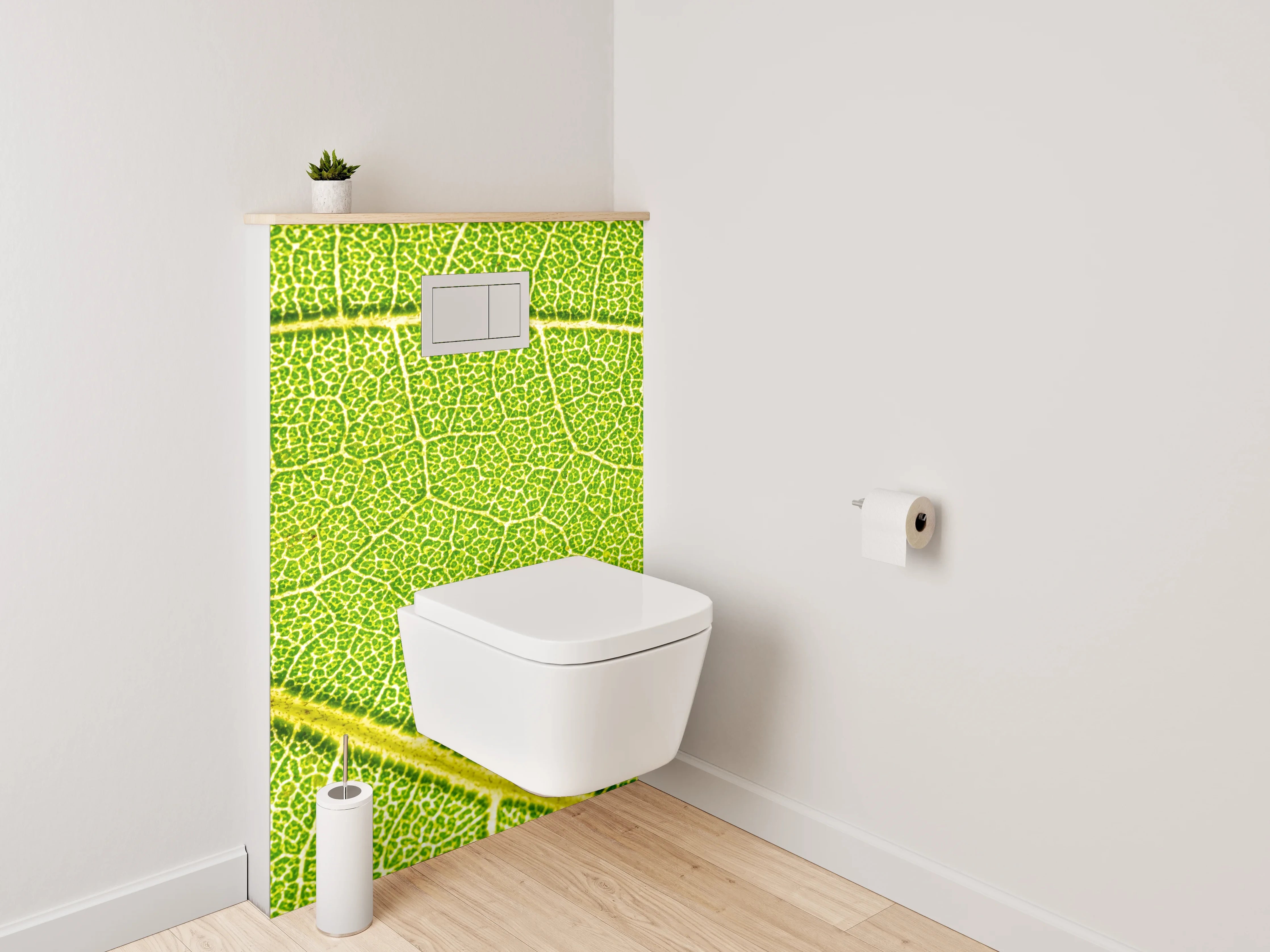 WC-Rückwand - Makroaufnahme Blatt grün Struktur