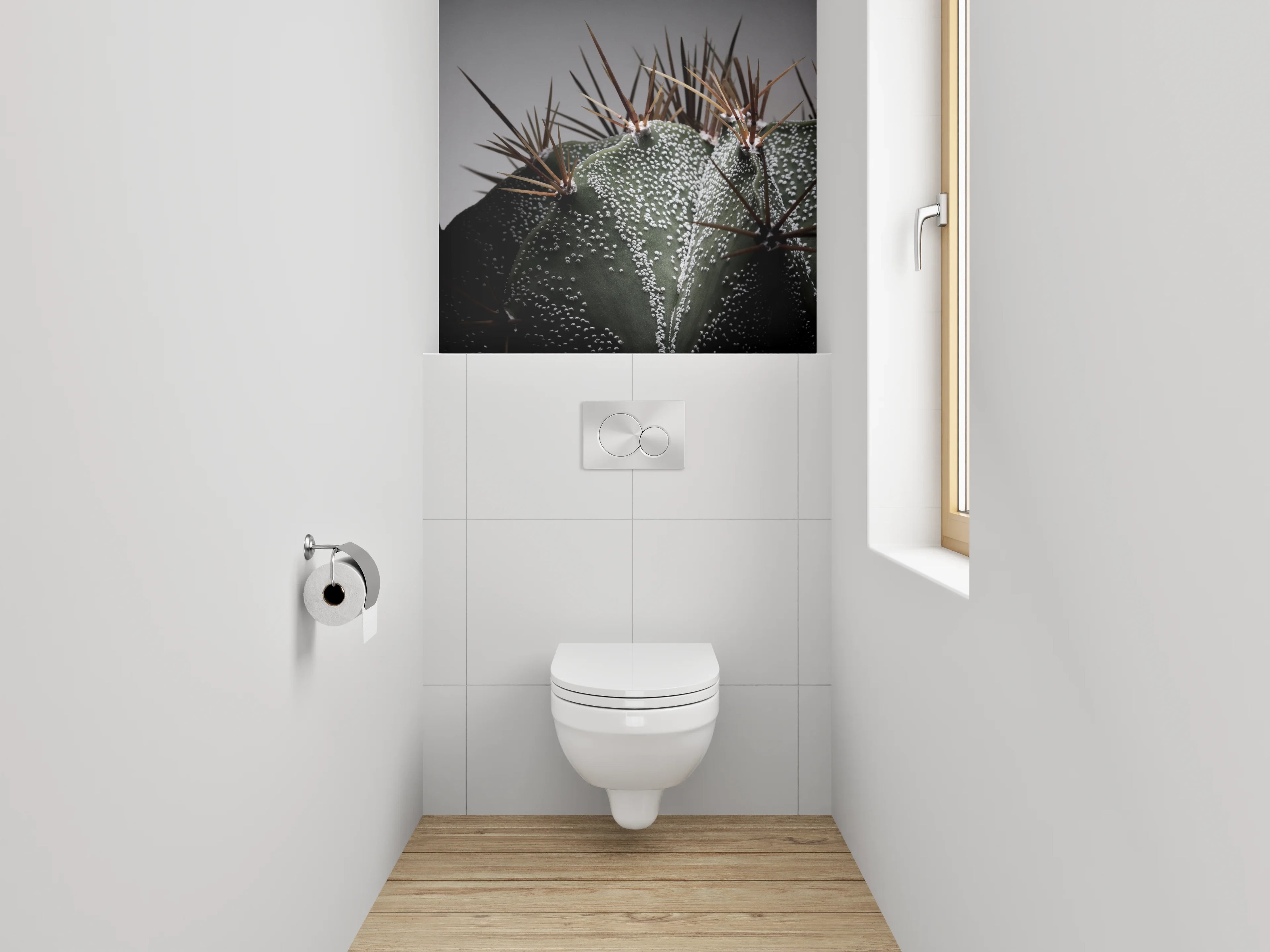 WC-Rückwand - Makroaufnahme Kaktus Details Stacheln