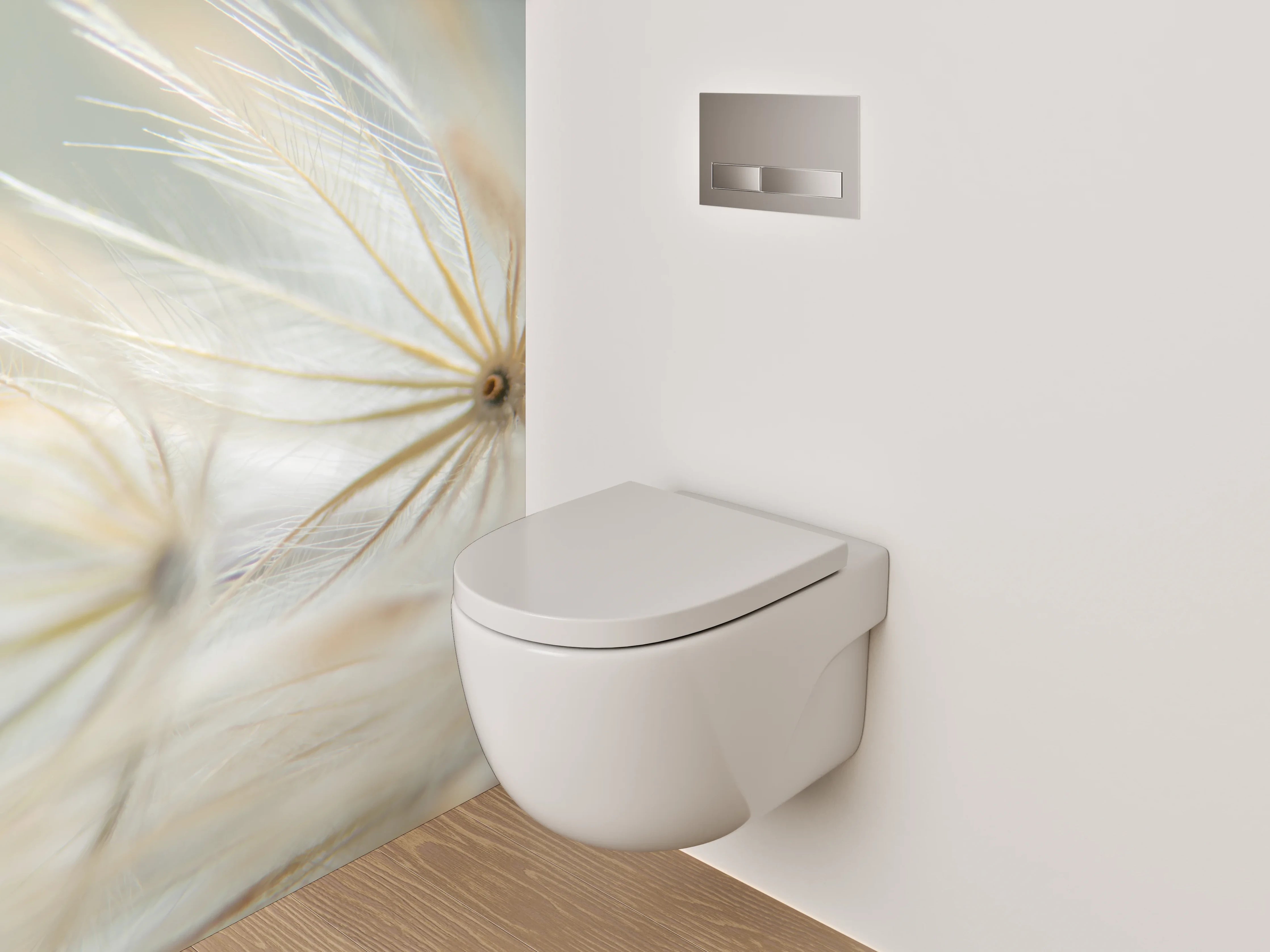 WC-Rückwand - Makrofoto weiße Pusteblume modern