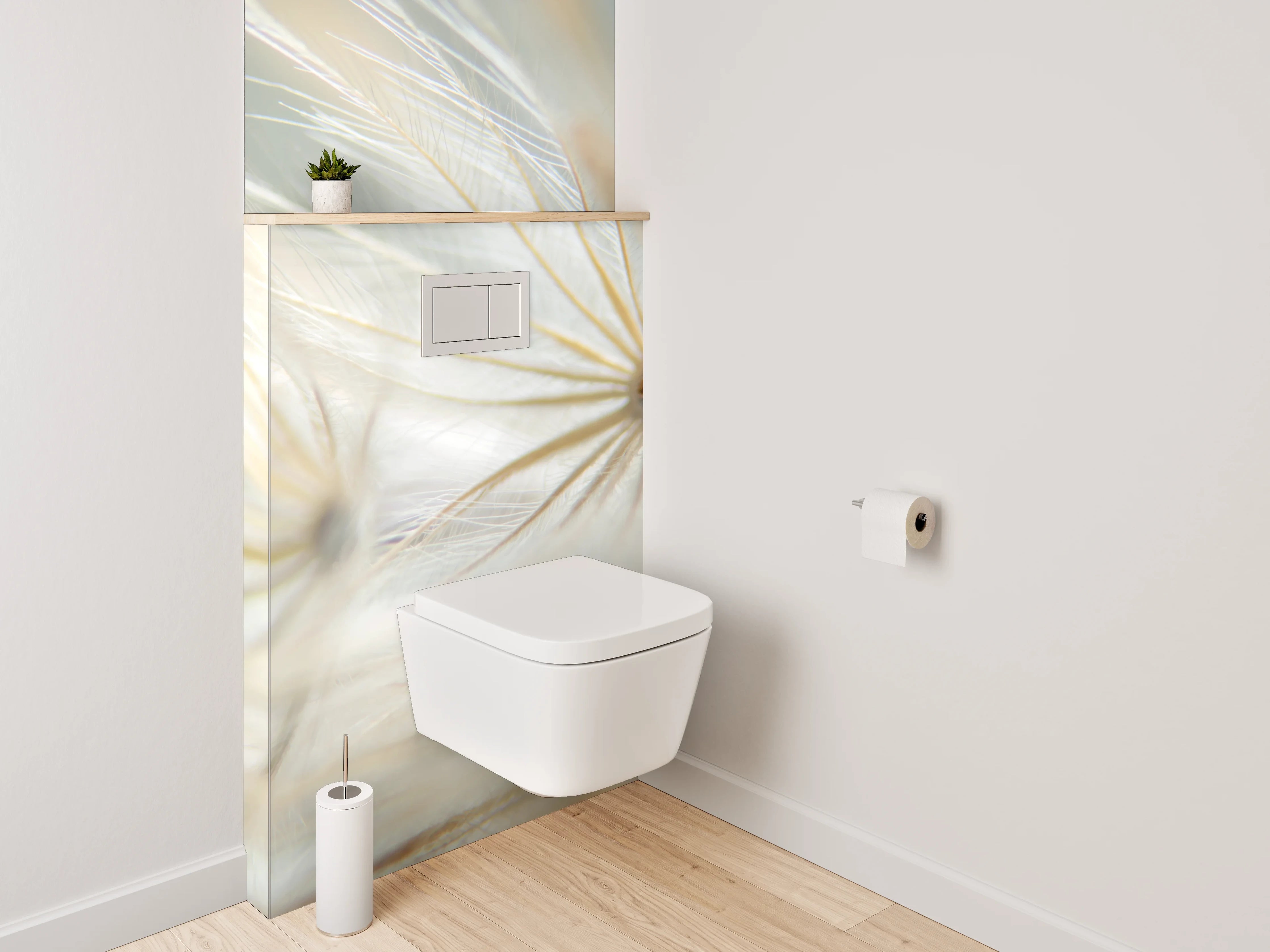 WC-Rückwand - Makrofoto weiße Pusteblume modern