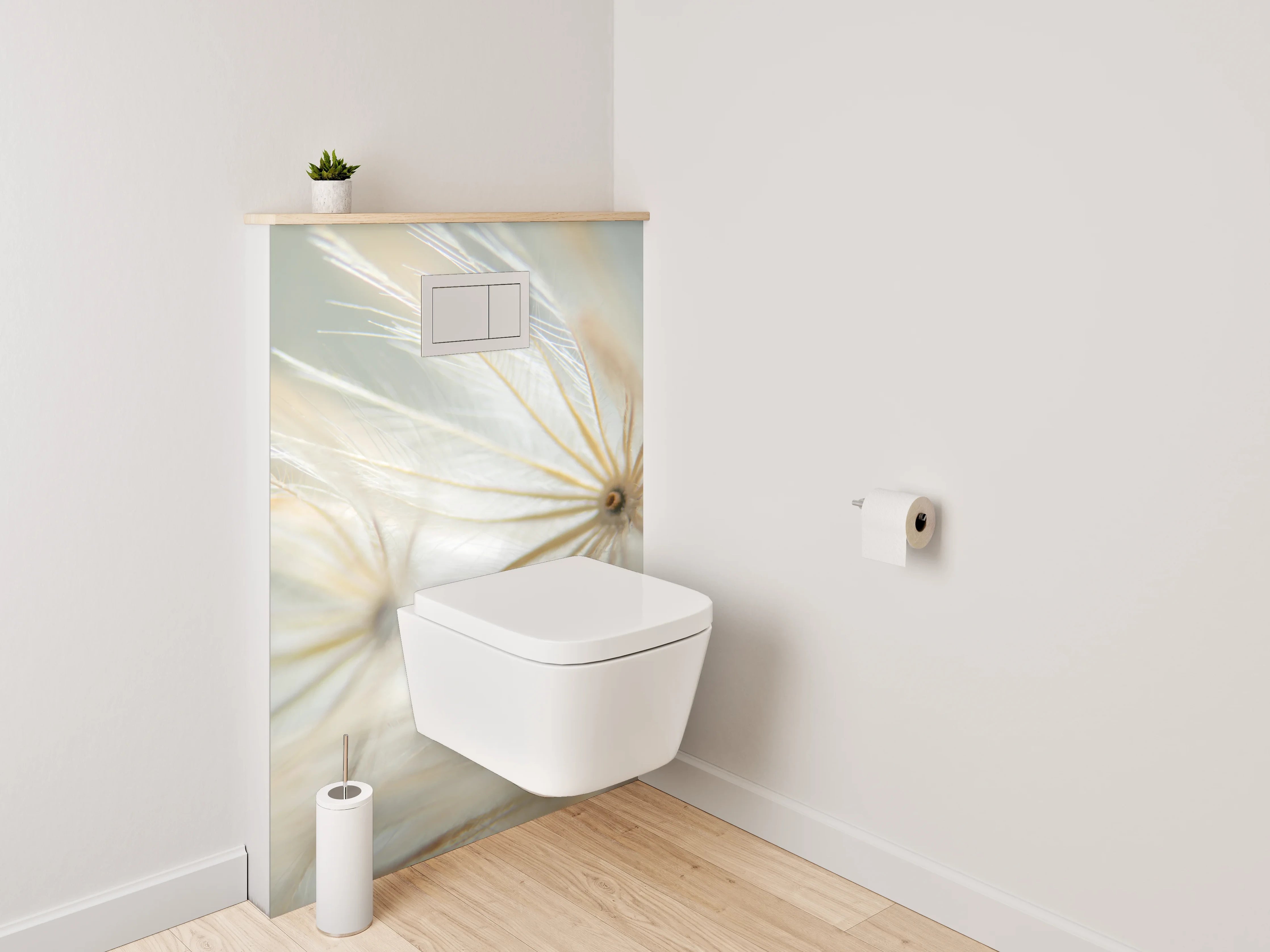 WC-Rückwand - Makrofoto weiße Pusteblume modern