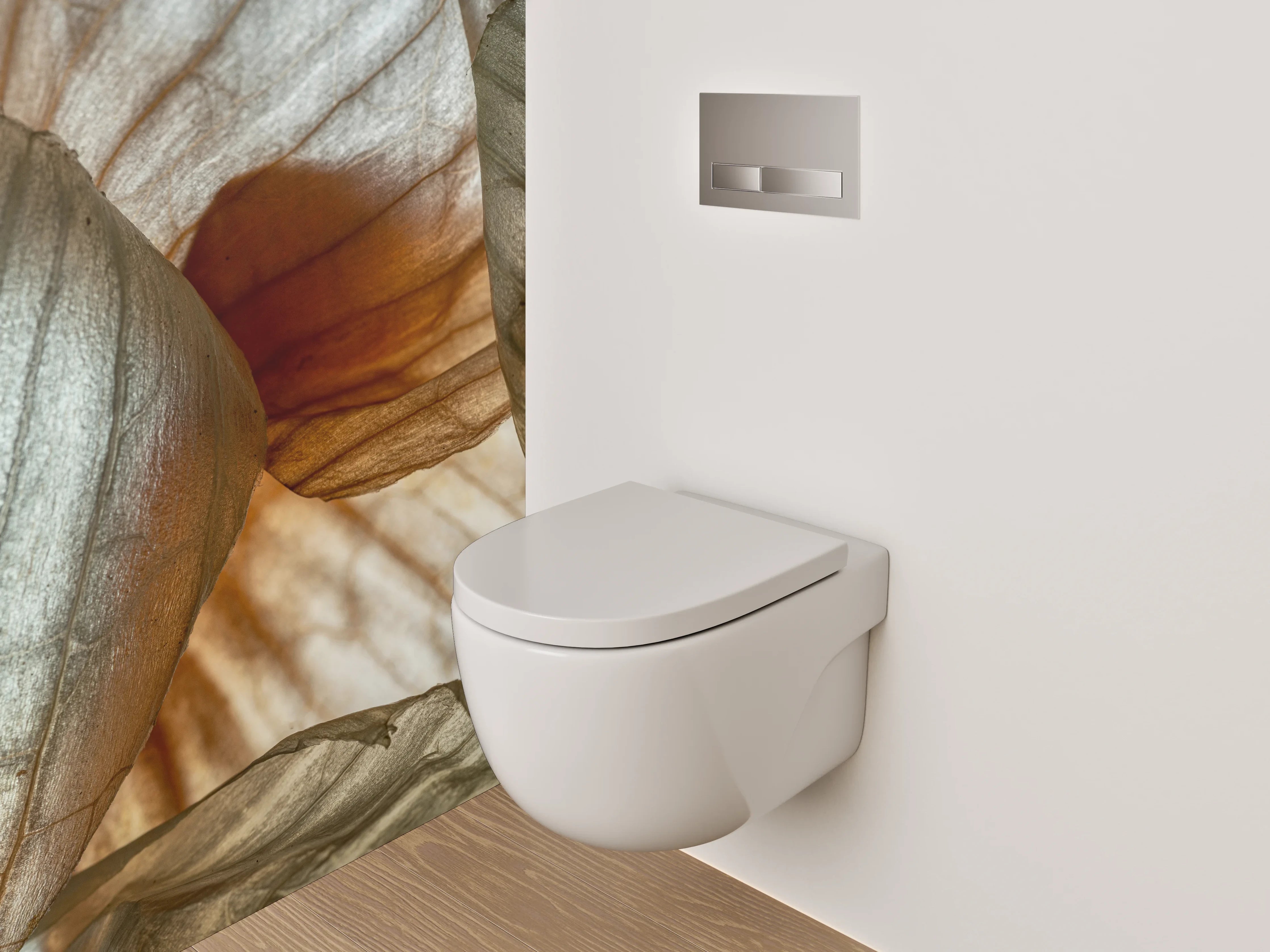 WC-Rückwand - Makrostruktur Naturweiß mit feinen Linien
