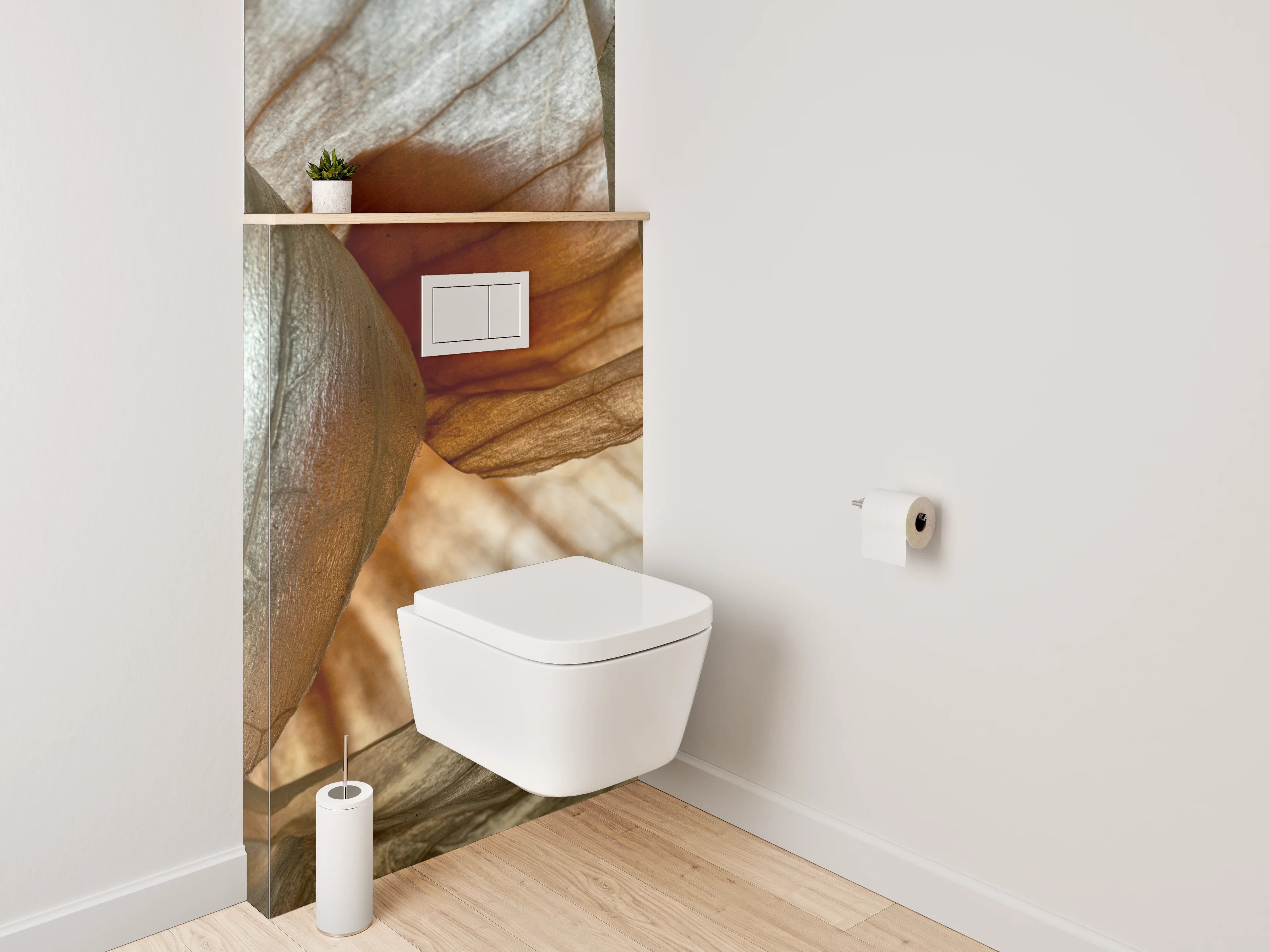 WC-Rückwand - Makrostruktur Naturweiß mit feinen Linien