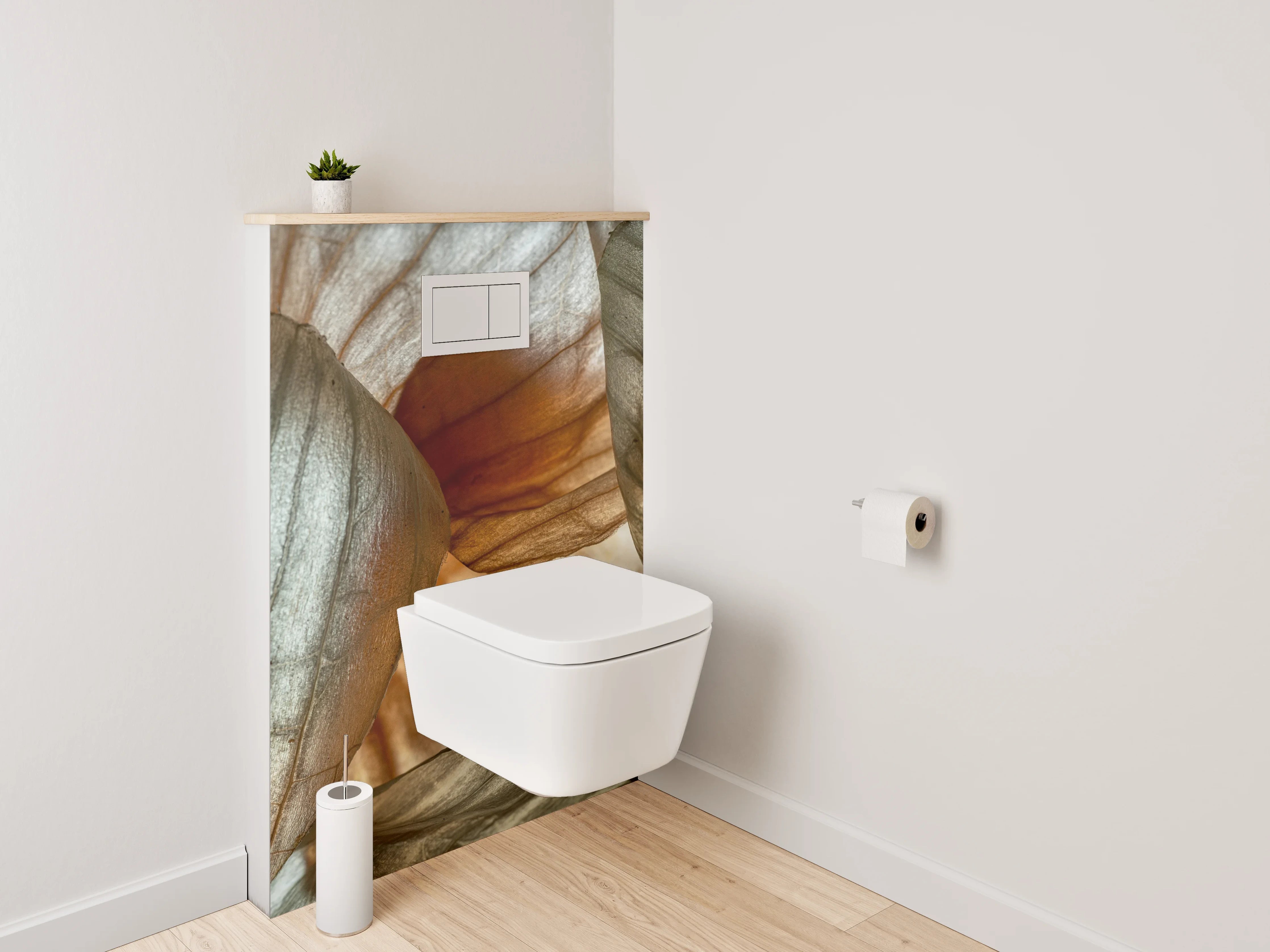 WC-Rückwand - Makrostruktur Naturweiß mit feinen Linien